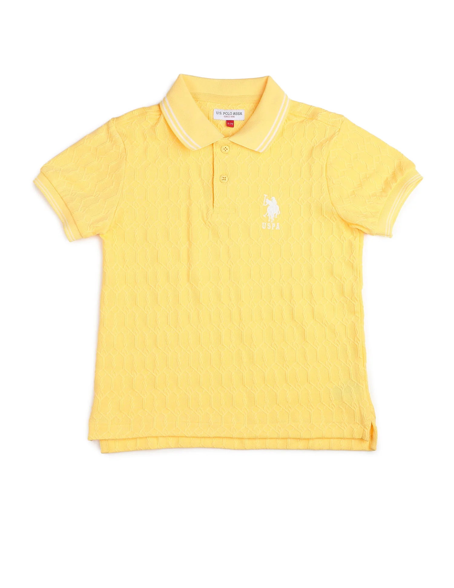 Boys Textured Pure Cotton Polo Shirt - Image 7
