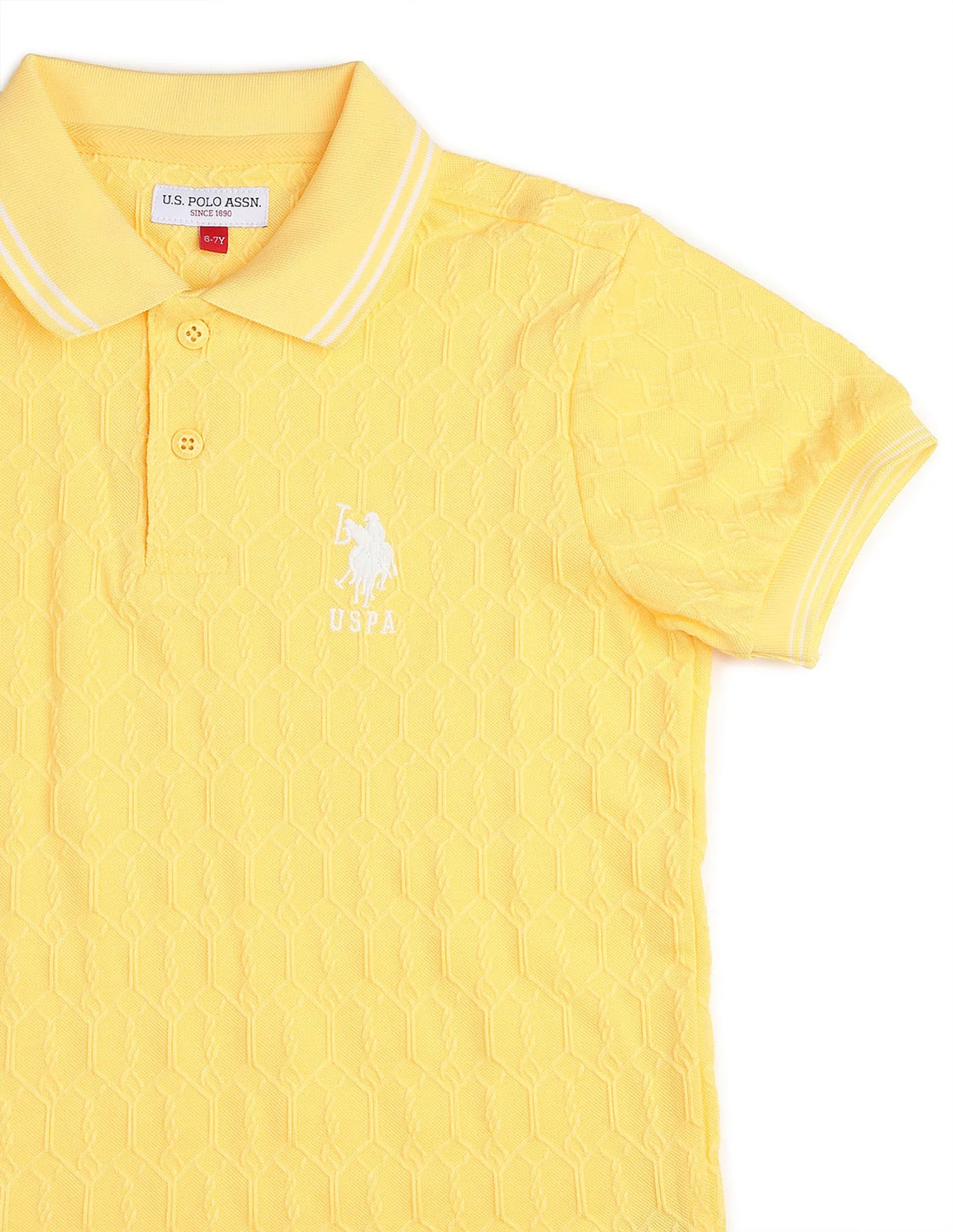 Boys Textured Pure Cotton Polo Shirt - Image 9