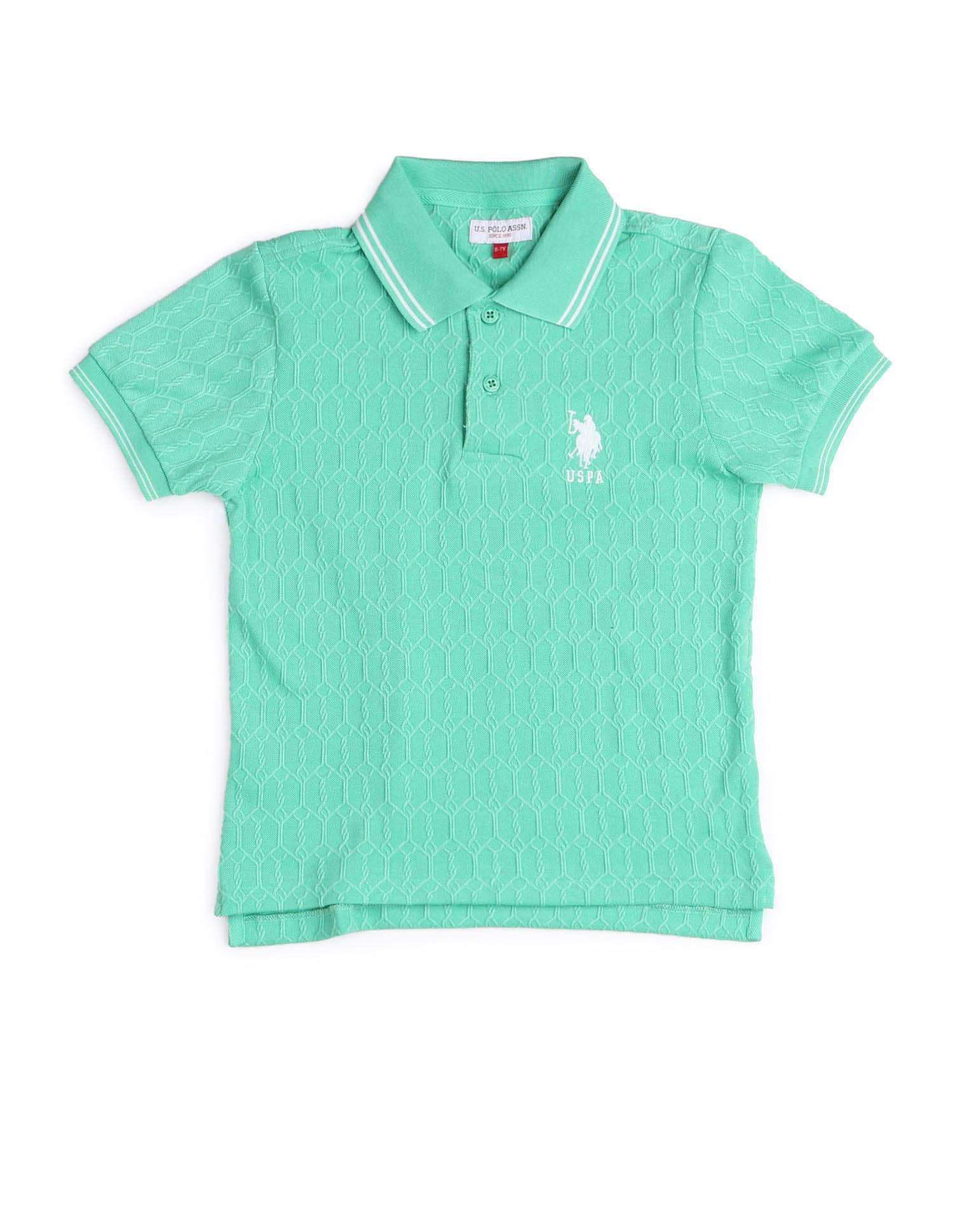 Boys Textured Pure Cotton Polo Shirt - Image 7