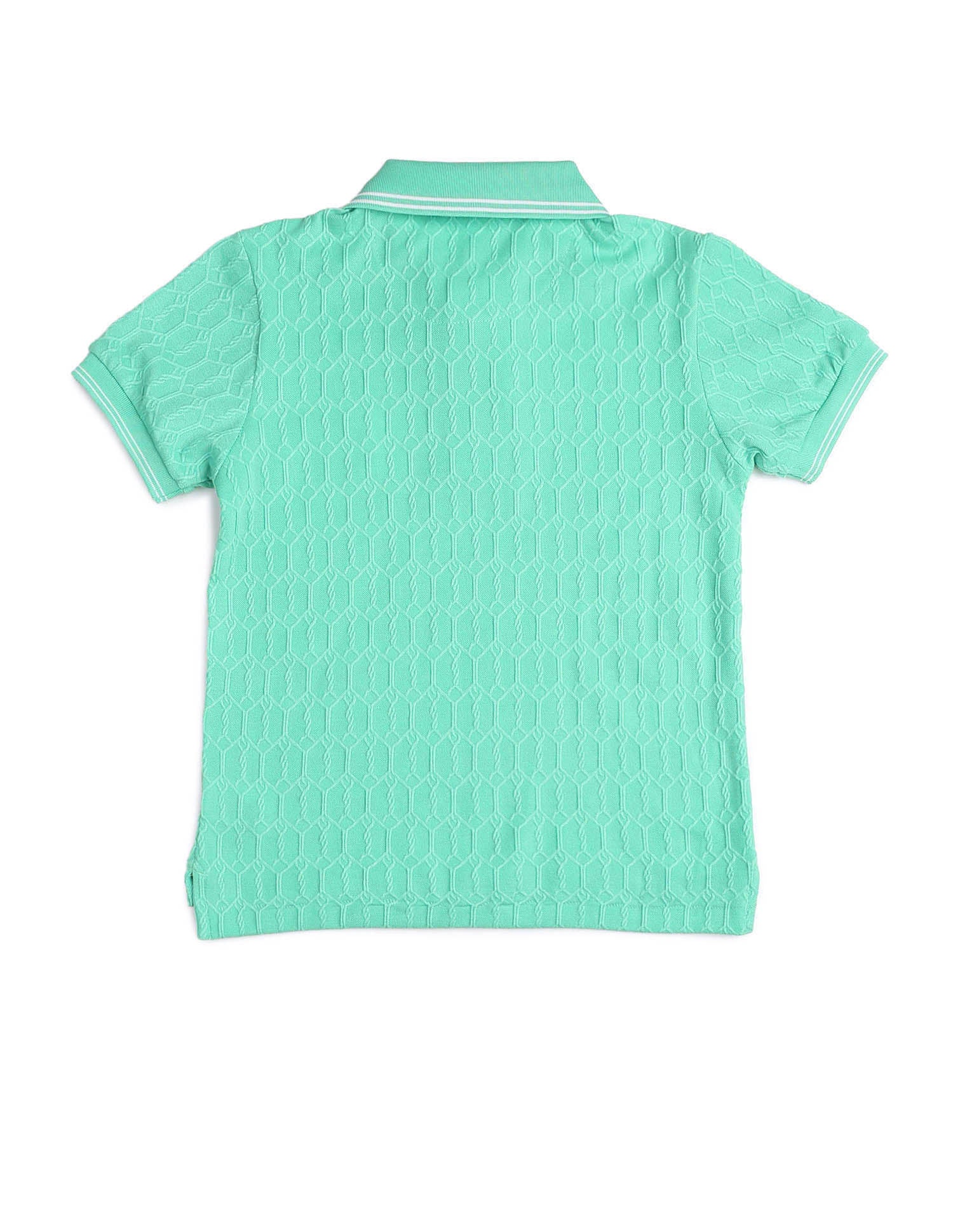 Boys Textured Pure Cotton Polo Shirt - Image 8