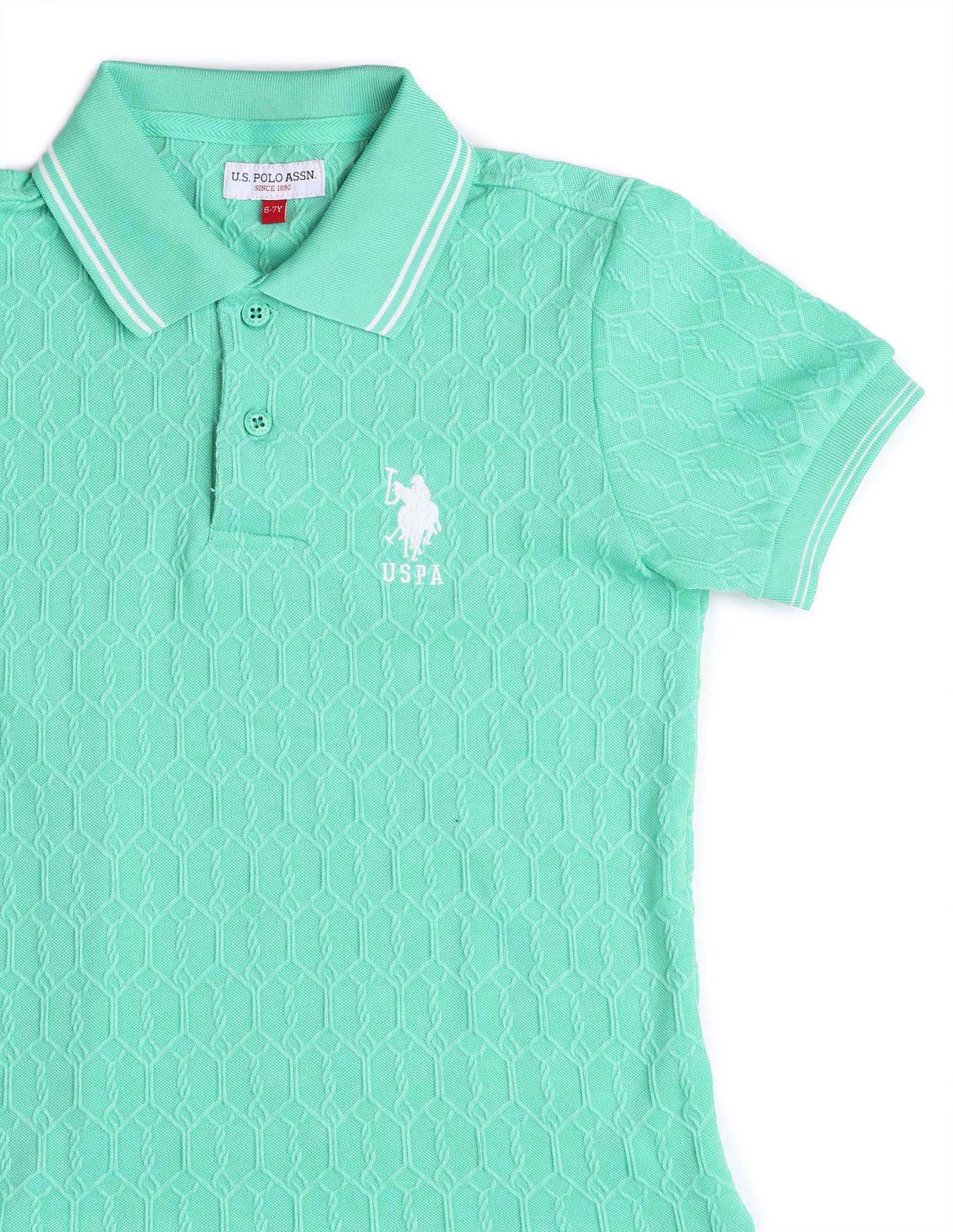 Boys Textured Pure Cotton Polo Shirt - Image 9