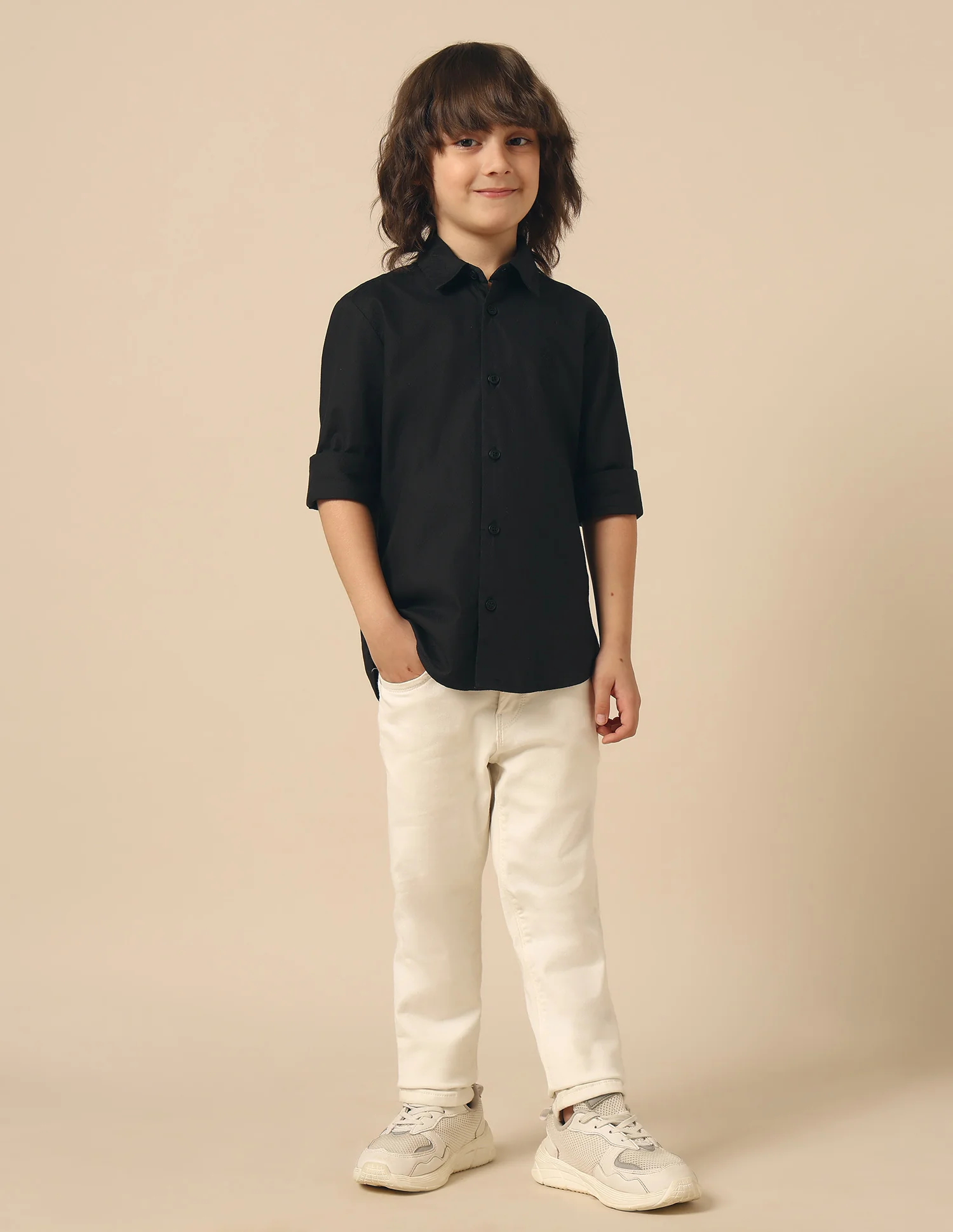 Boys Textured Pure Cotton Shirt - Image 3