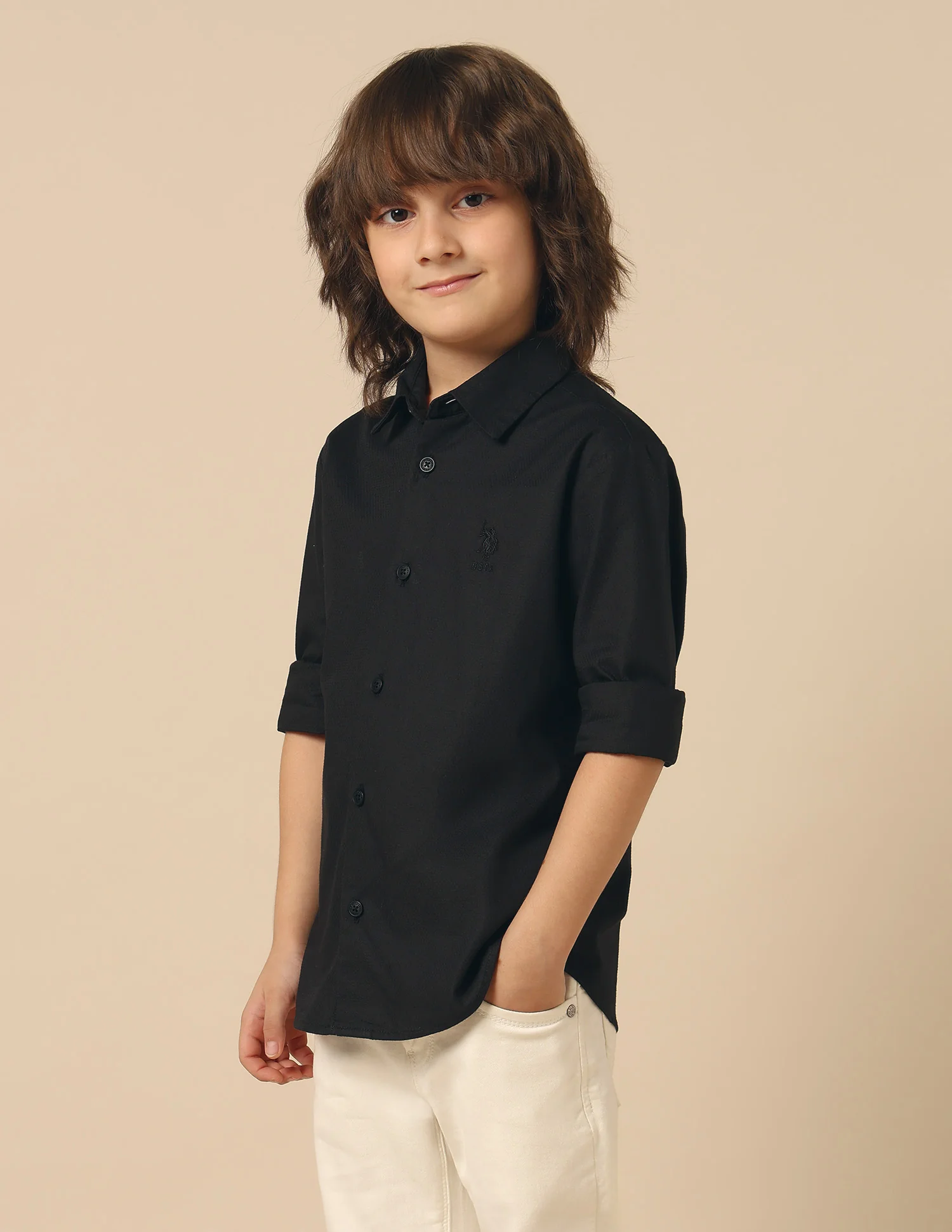 Boys Textured Pure Cotton Shirt - Image 4