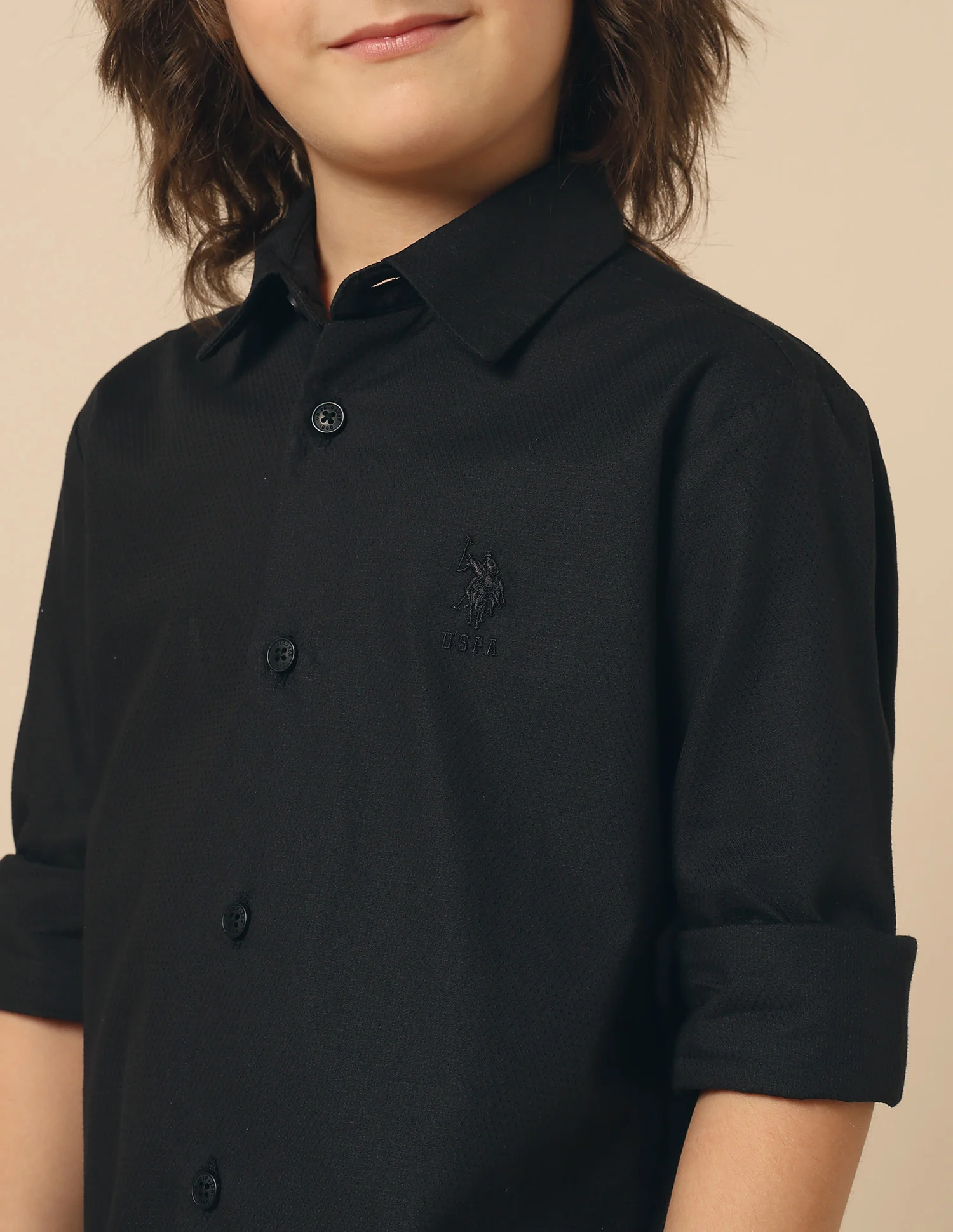 Boys Textured Pure Cotton Shirt - Image 6