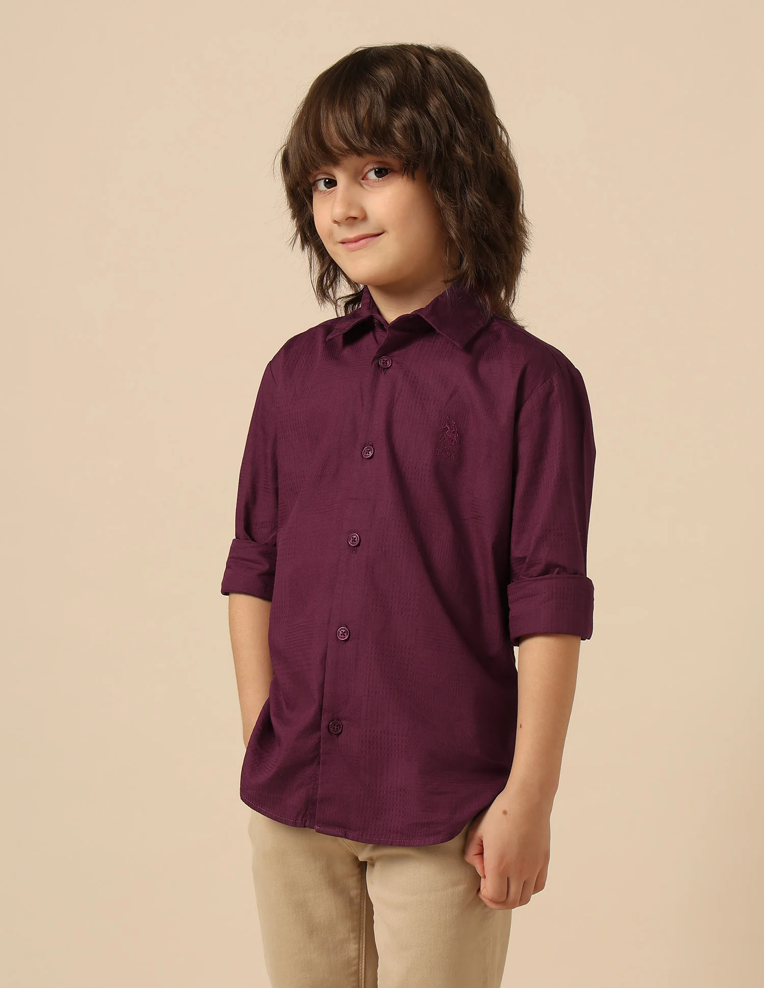 Boys Textured Pure Cotton Shirt - Image 4