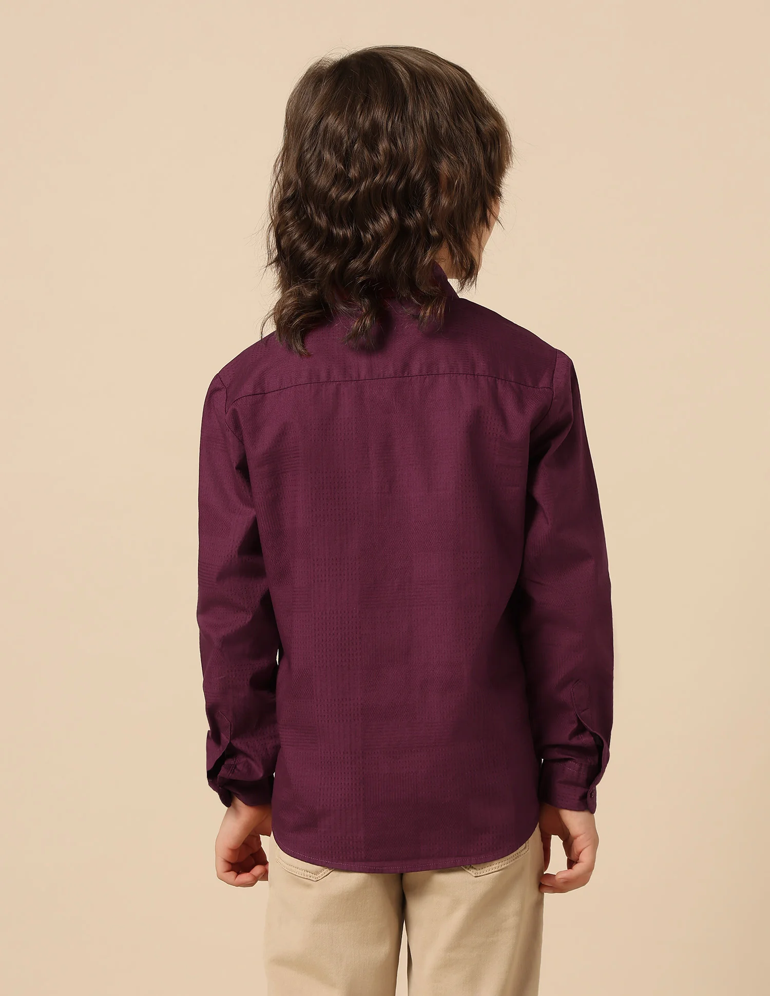 Boys Textured Pure Cotton Shirt - Image 5