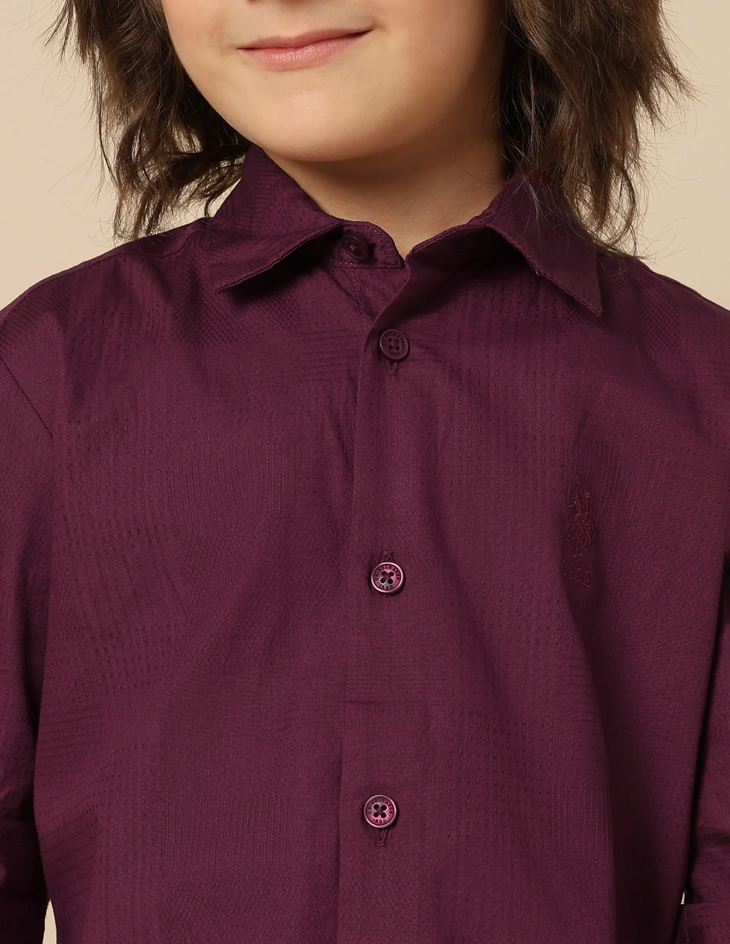 Boys Textured Pure Cotton Shirt - Image 6