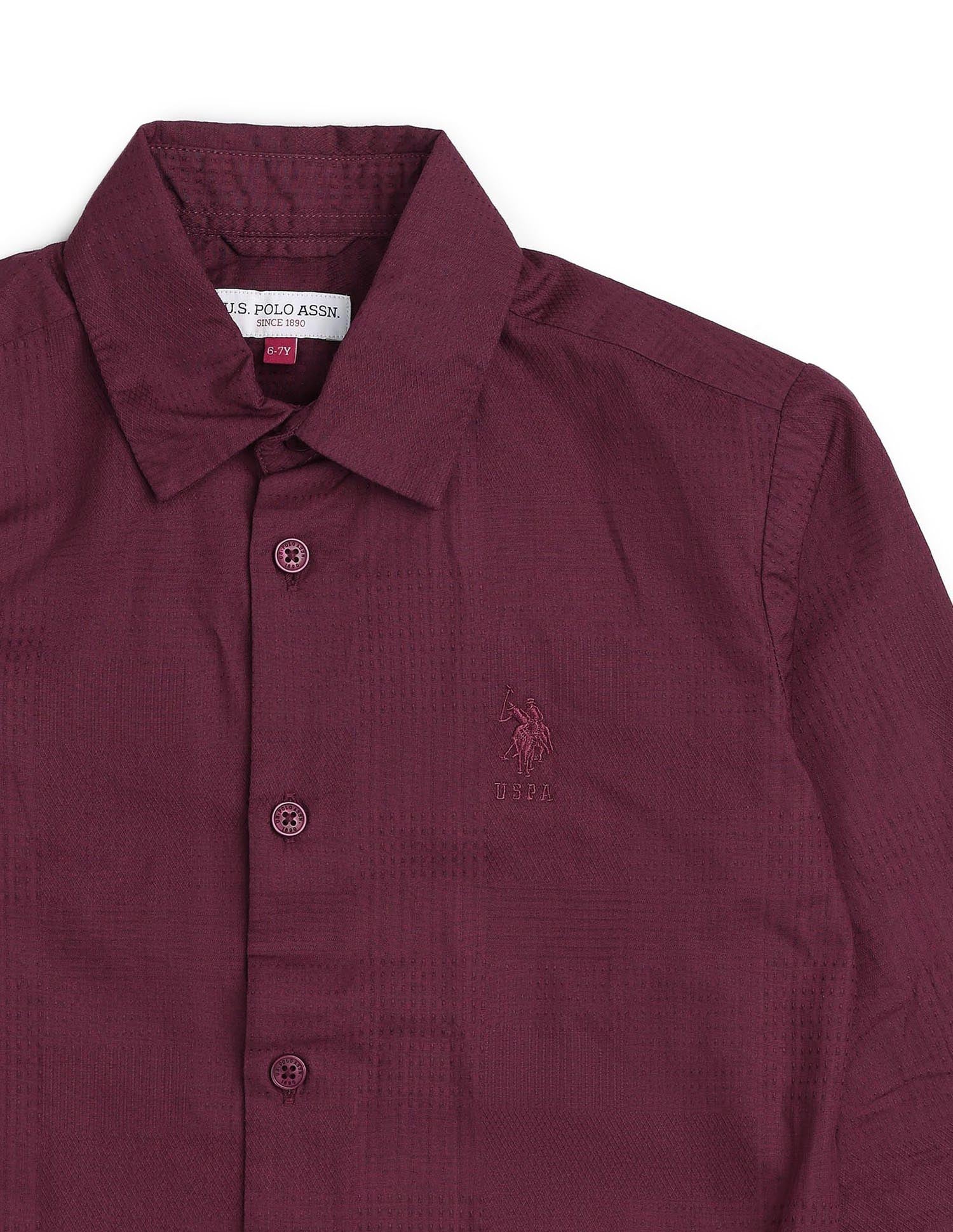 Boys Textured Pure Cotton Shirt - Image 9