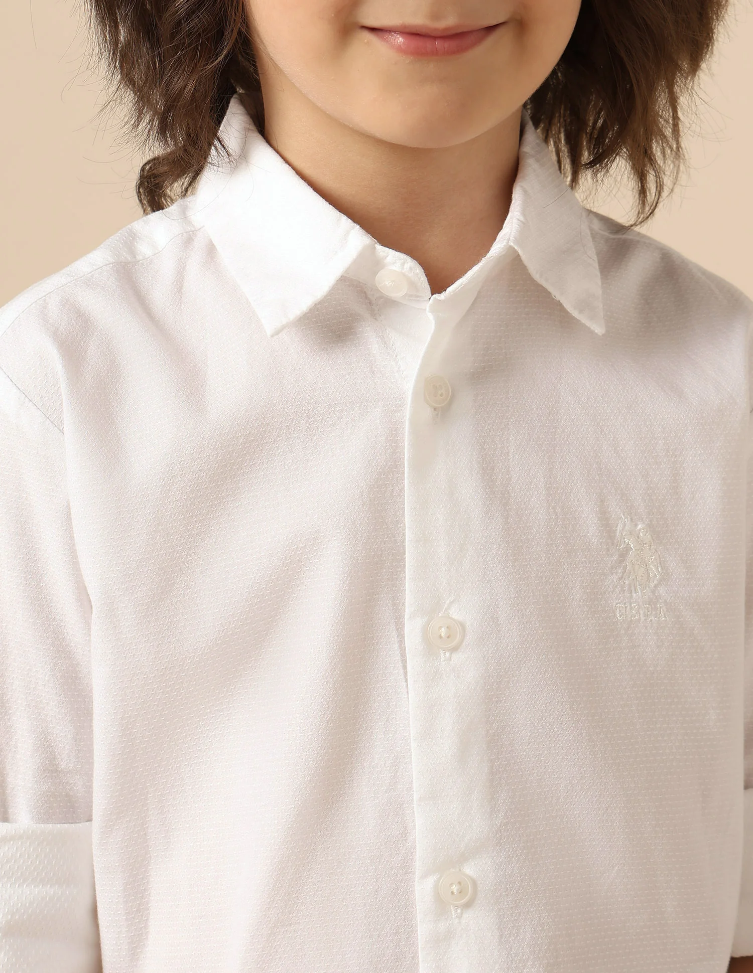 Boys Textured Pure Cotton Shirt - Image 6