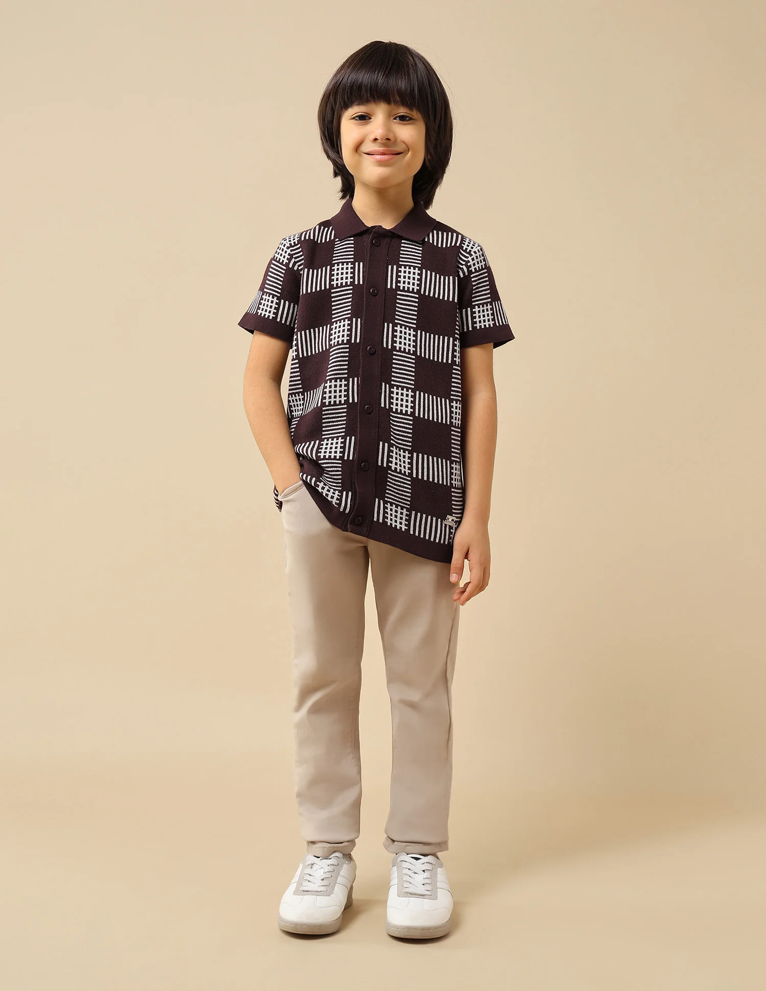 Boys Textured Regular Fit Polo Shirt - Image 3