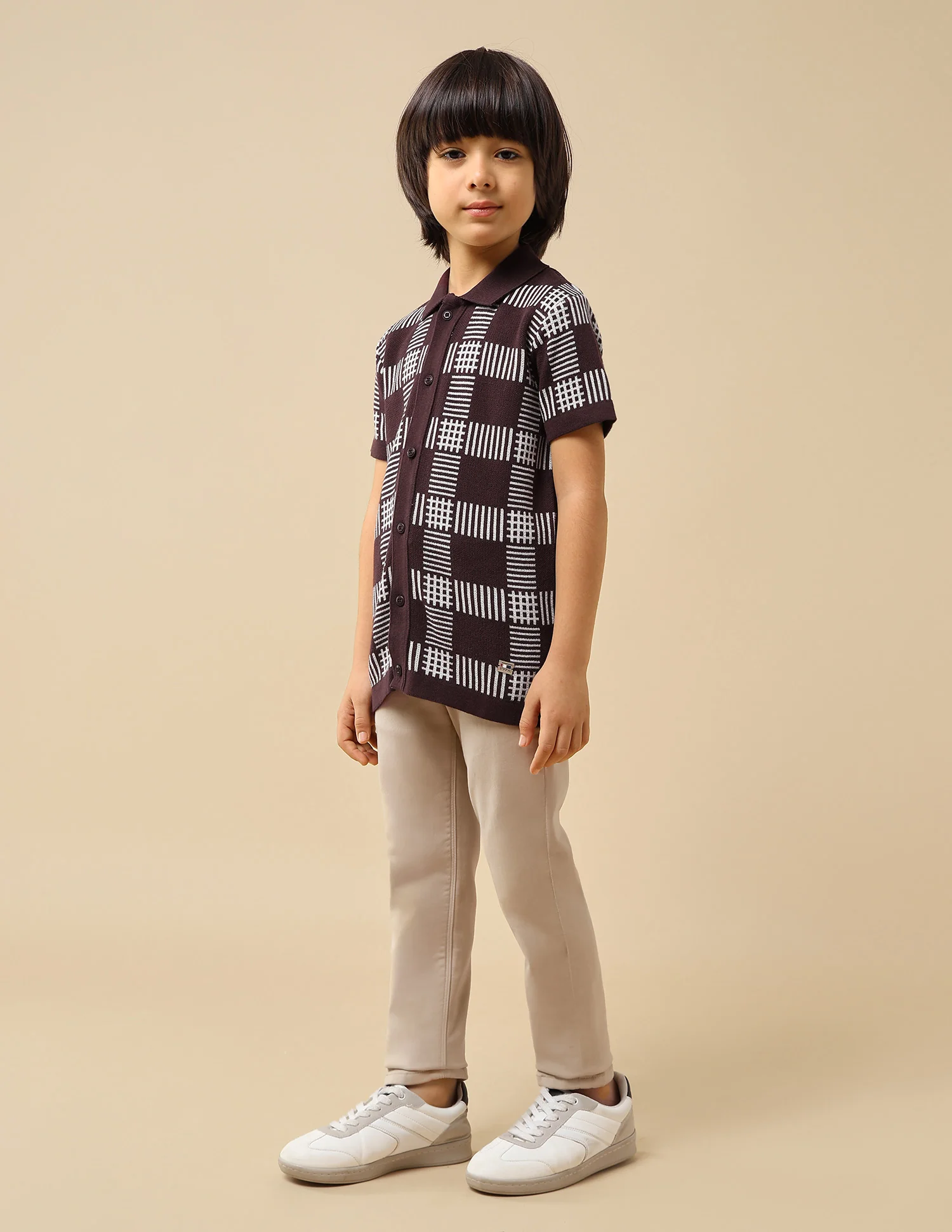 Boys Textured Regular Fit Polo Shirt - Image 4