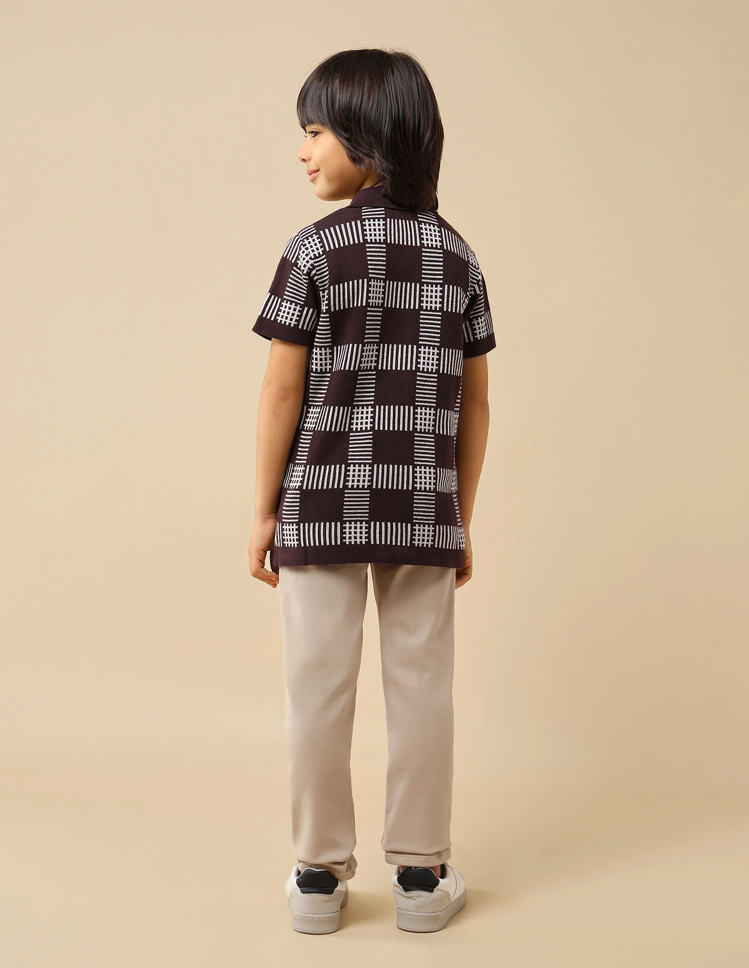 Boys Textured Regular Fit Polo Shirt - Image 5