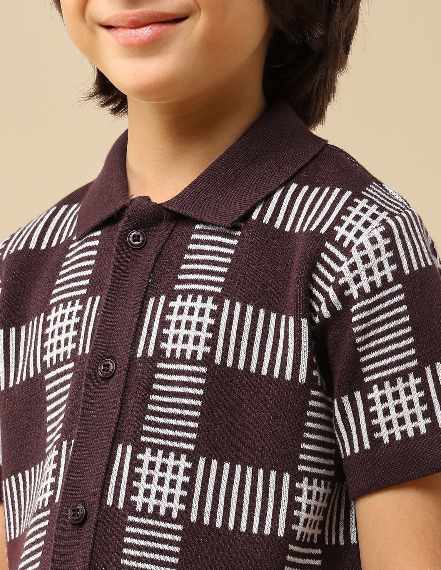 Boys Textured Regular Fit Polo Shirt - Image 6