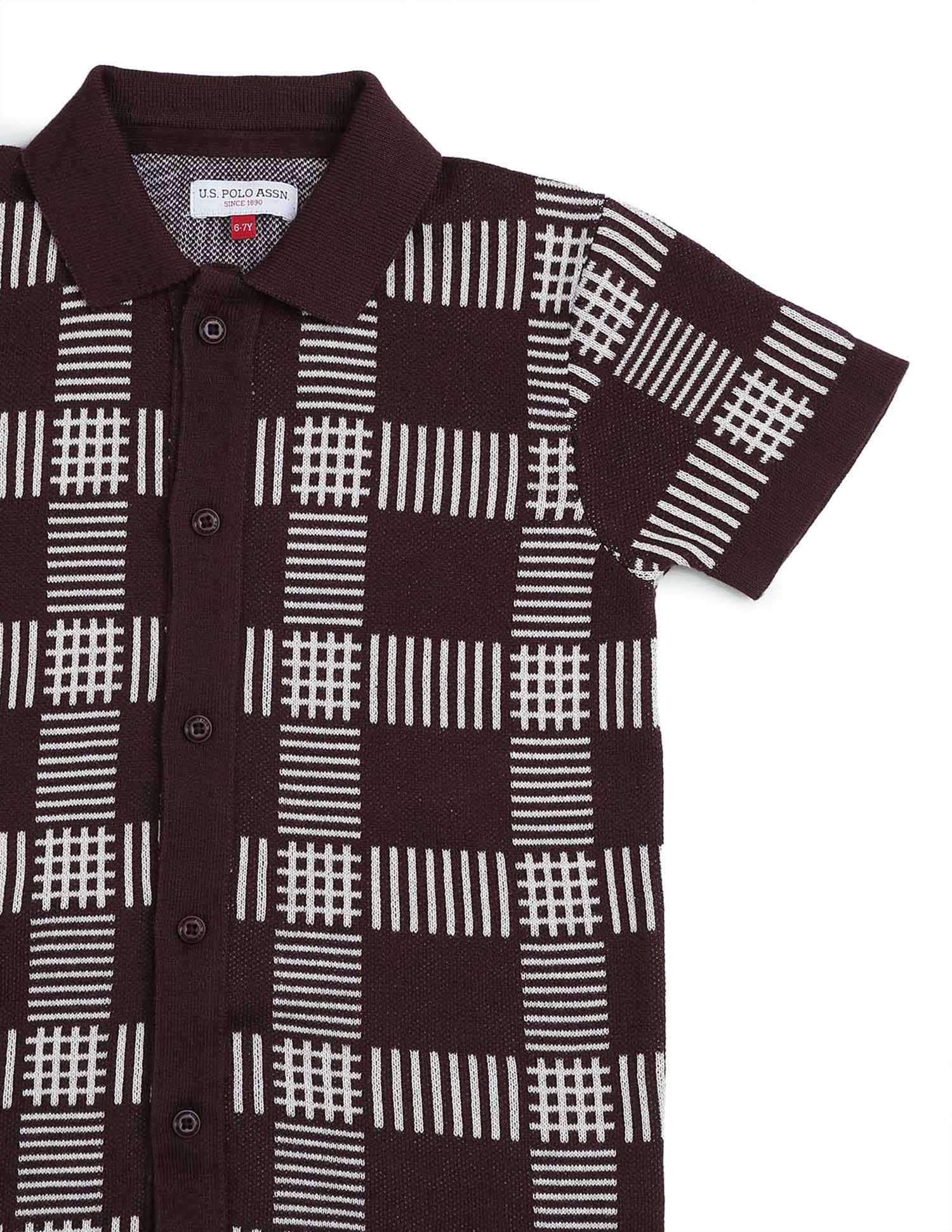 Boys Textured Regular Fit Polo Shirt - Image 9