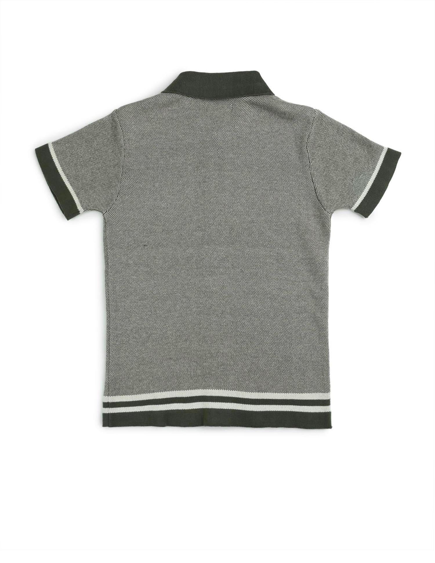 Boys Textured Regular Fit Polo Shirt - Image 8
