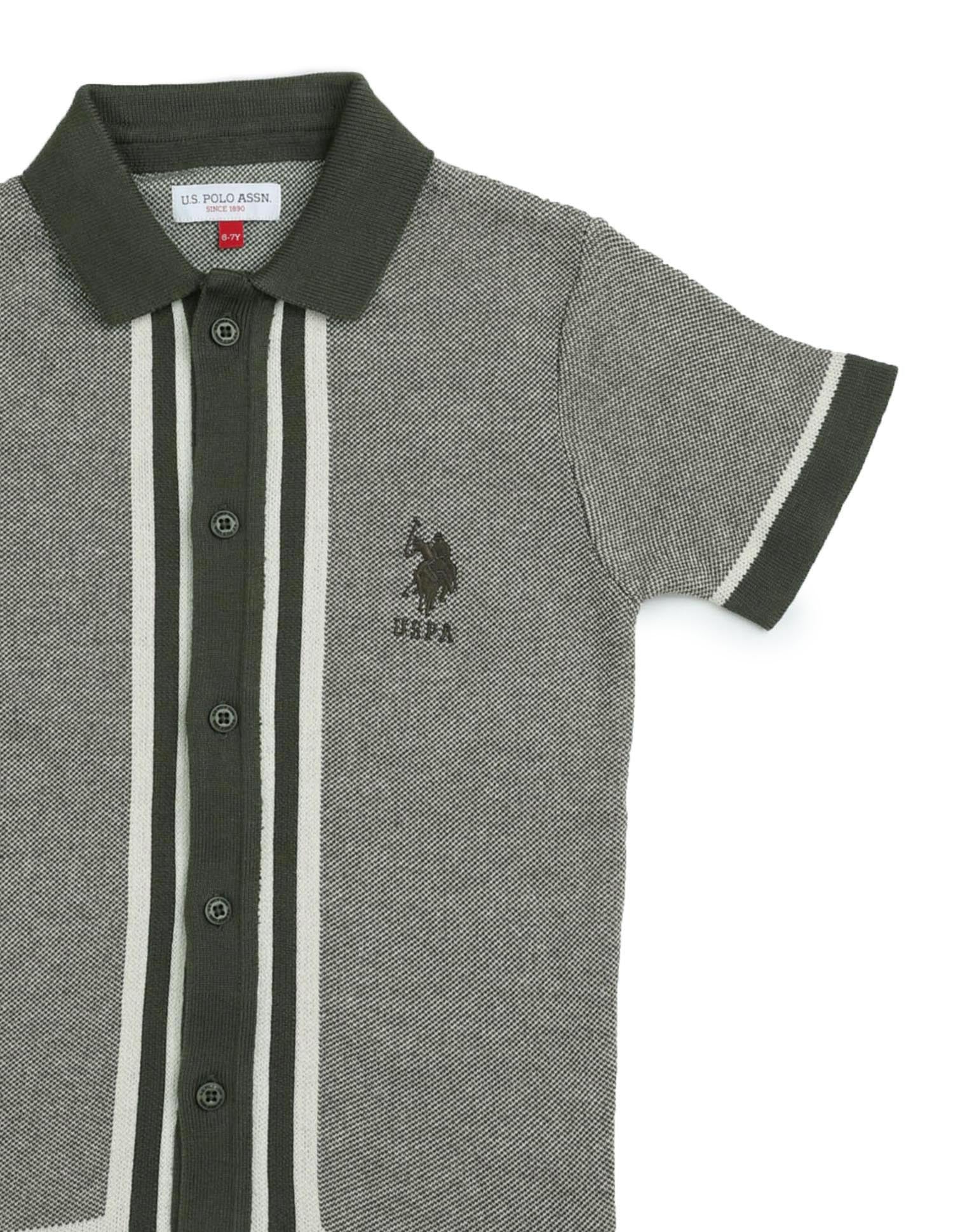 Boys Textured Regular Fit Polo Shirt - Image 9