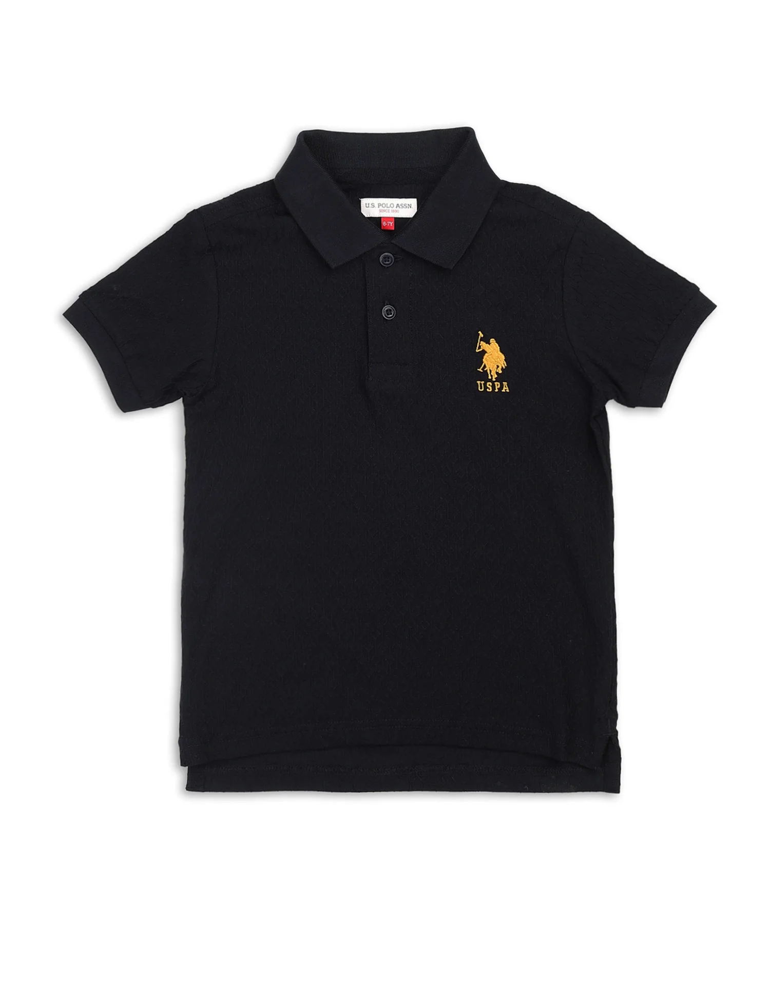 Boys Textured Regular Fit Polo Shirt - Image 7