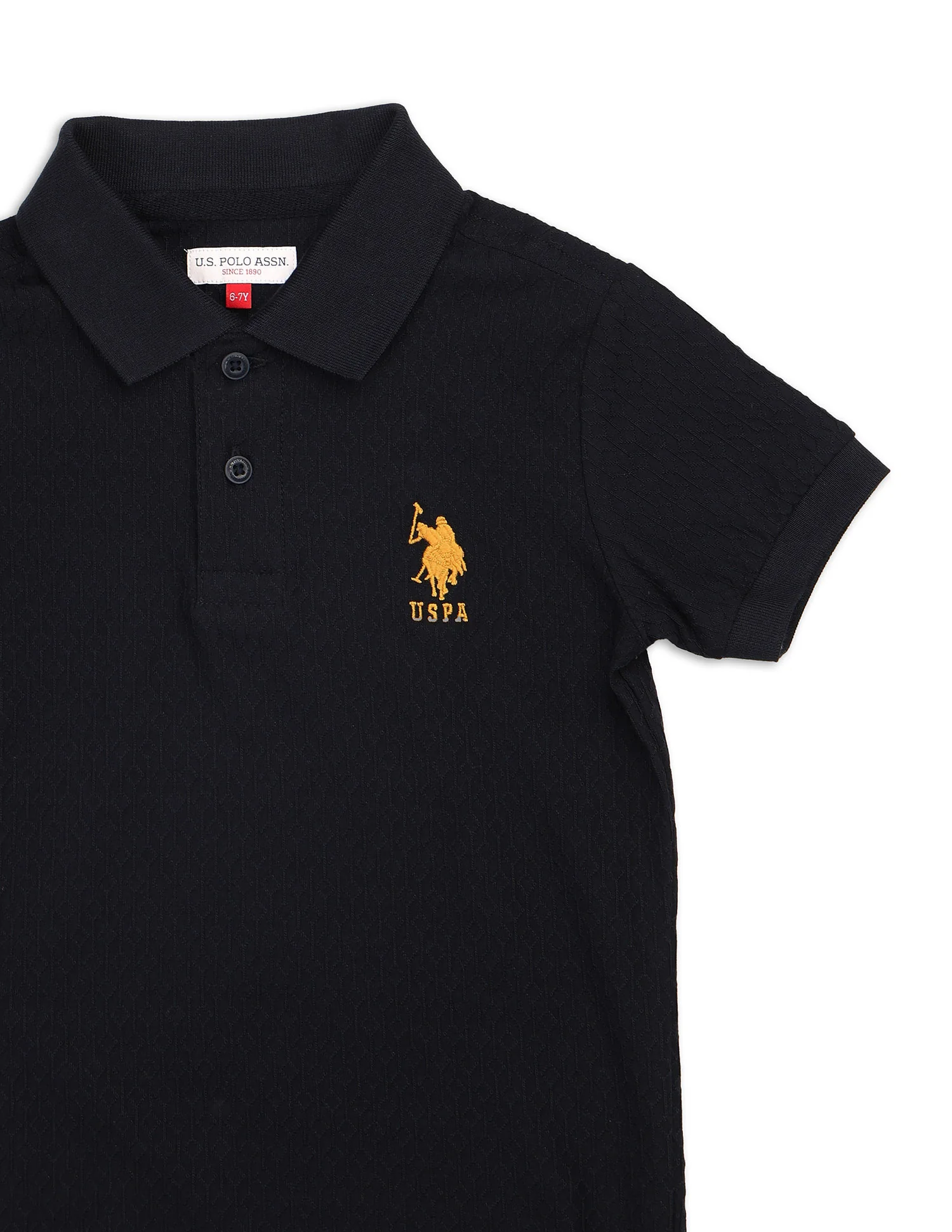 Boys Textured Regular Fit Polo Shirt - Image 9