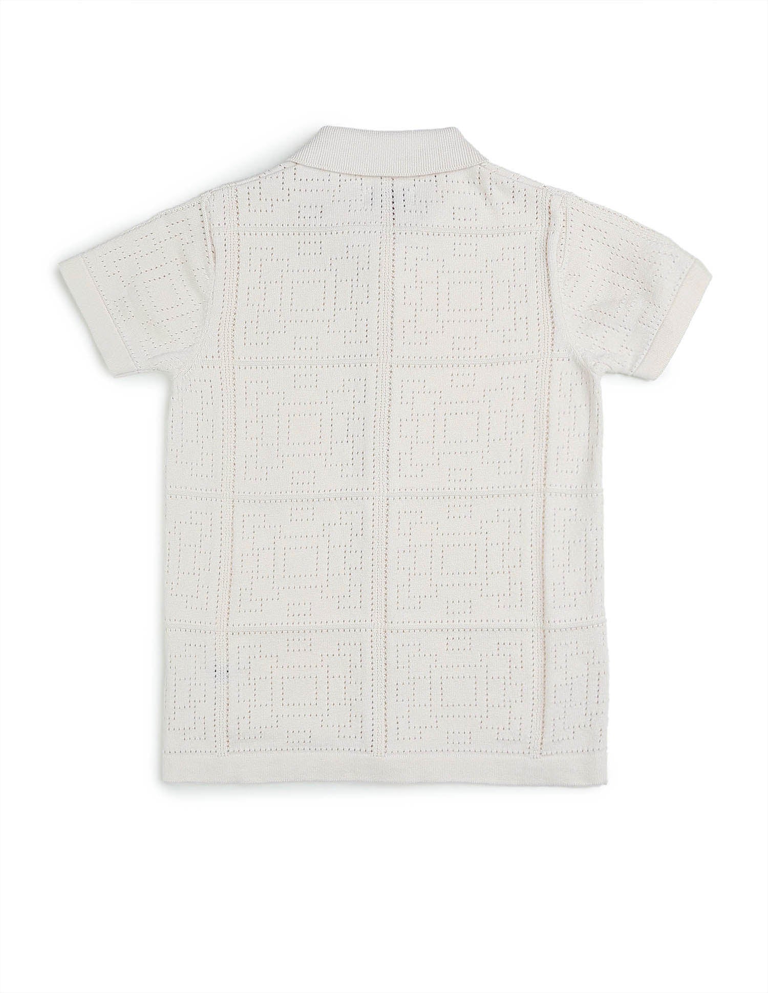Boys Textured Regular Fit Polo Shirt - Image 8