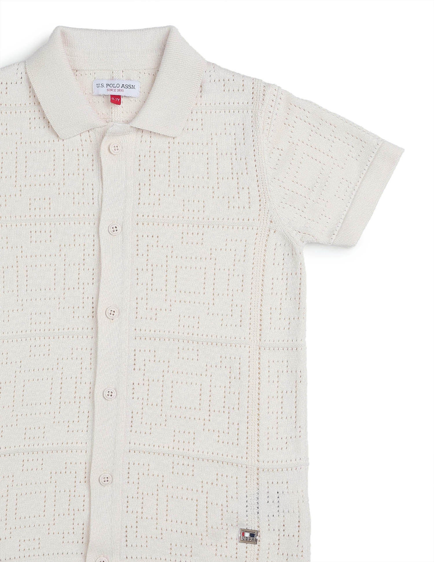 Boys Textured Regular Fit Polo Shirt - Image 9