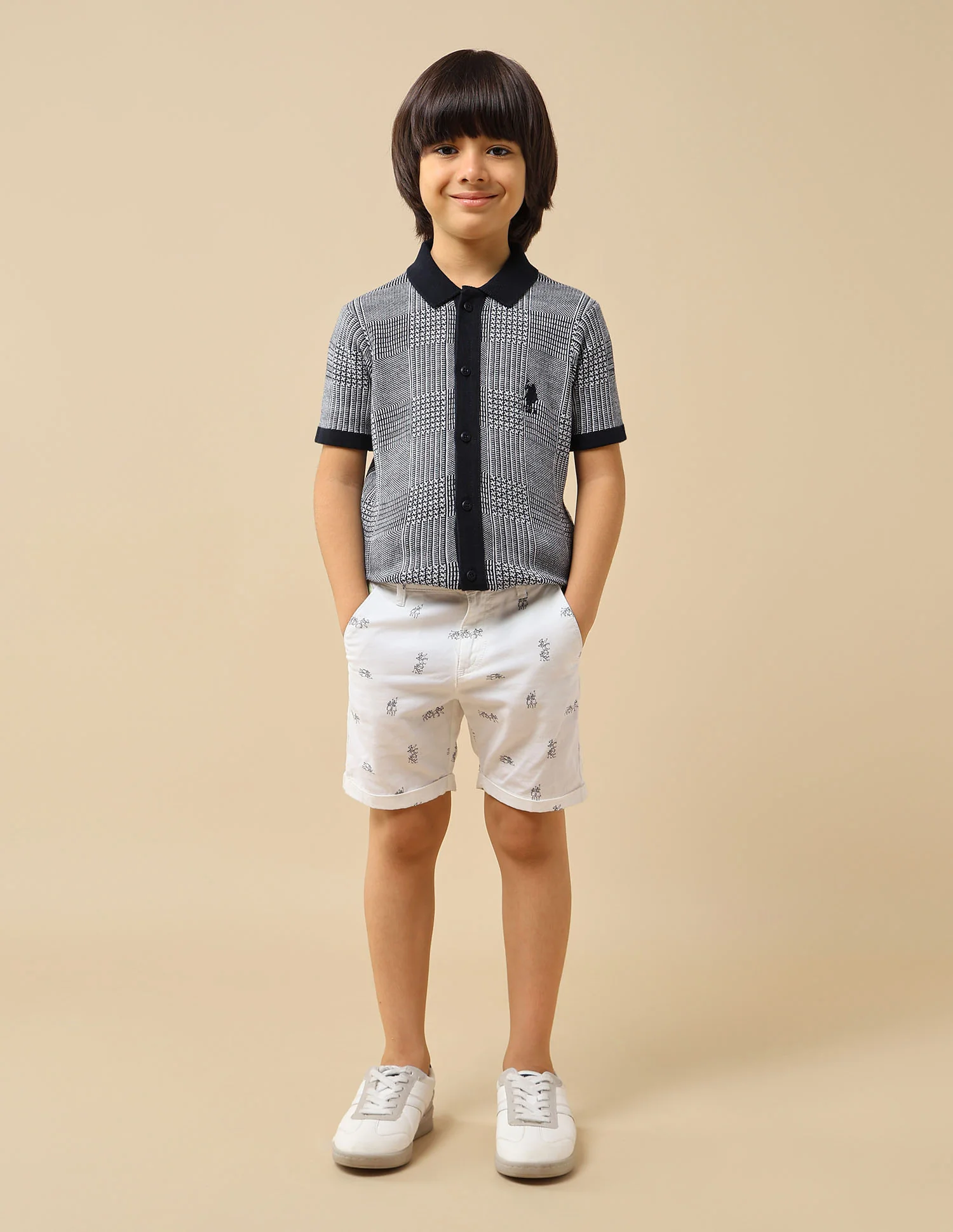 Boys Textured Regular Fit Polo Shirt - Image 3