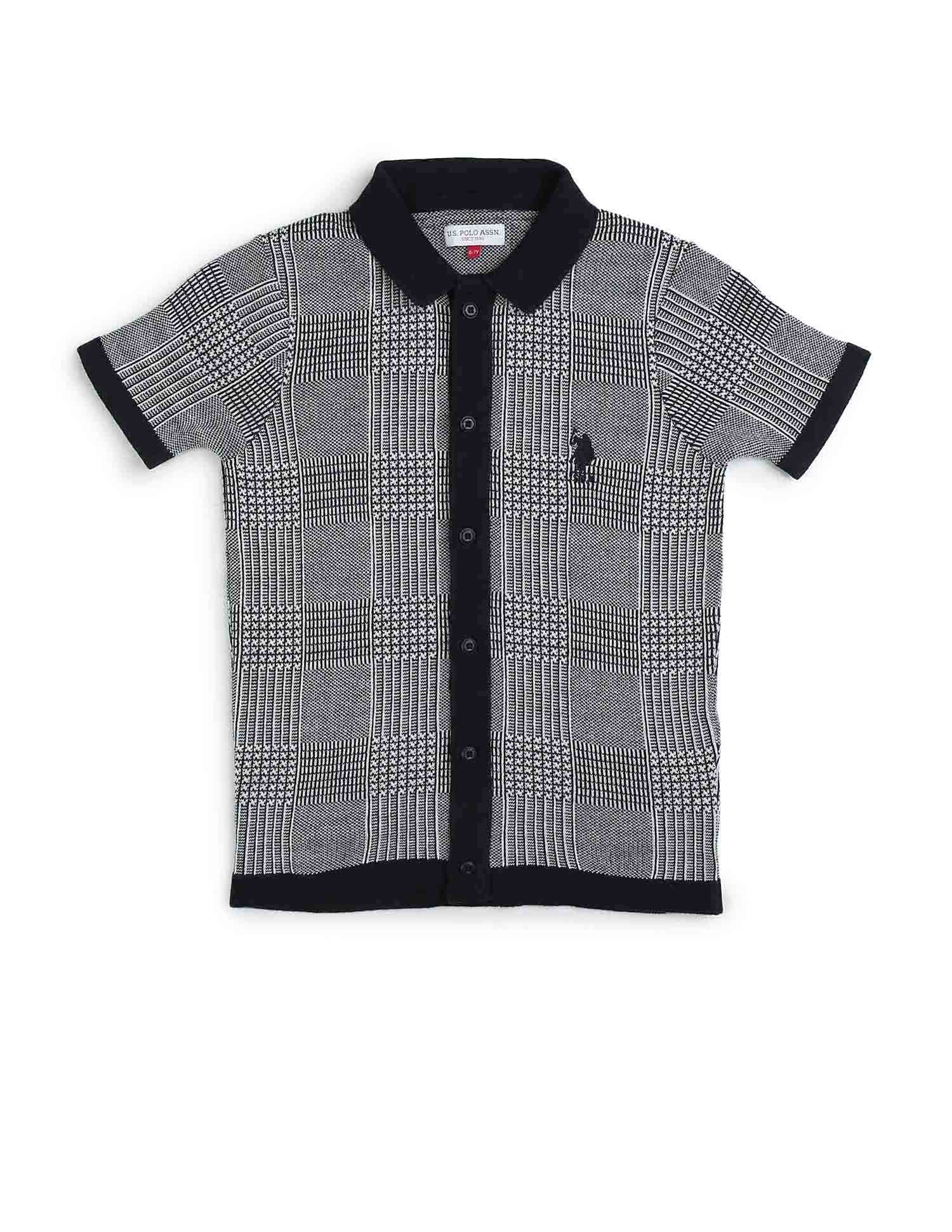 Boys Textured Regular Fit Polo Shirt - Image 7