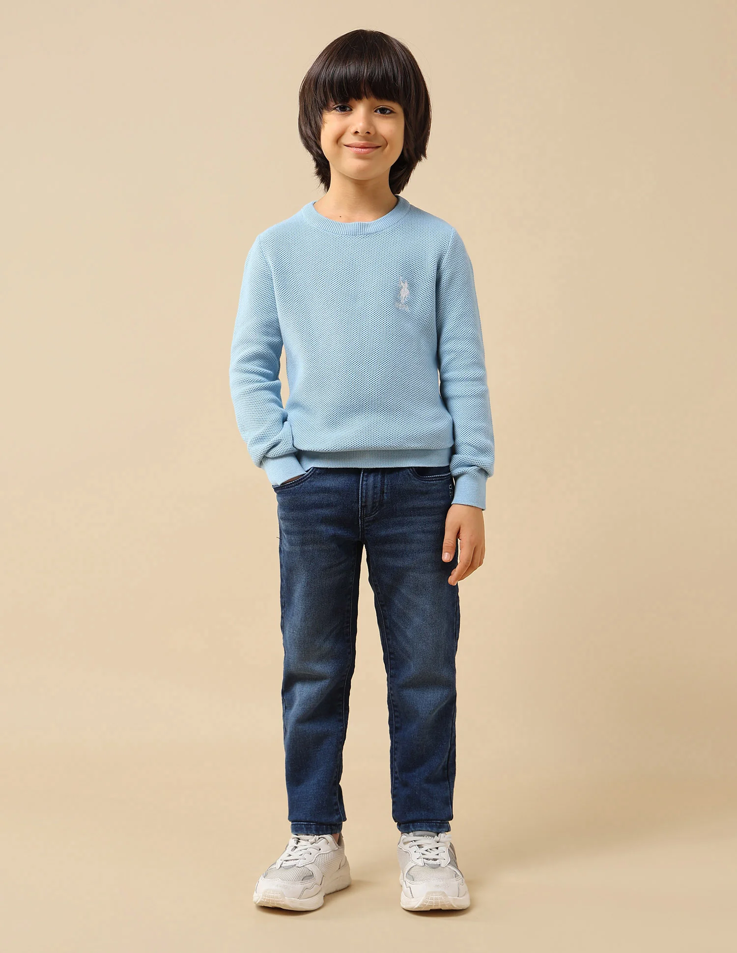 Boys Textured Regular Fit Sweater - Image 3