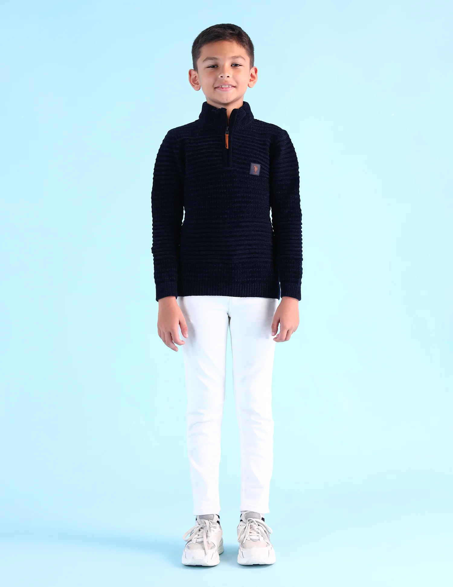 Boys Textured Regular Fit Sweater - Image 3