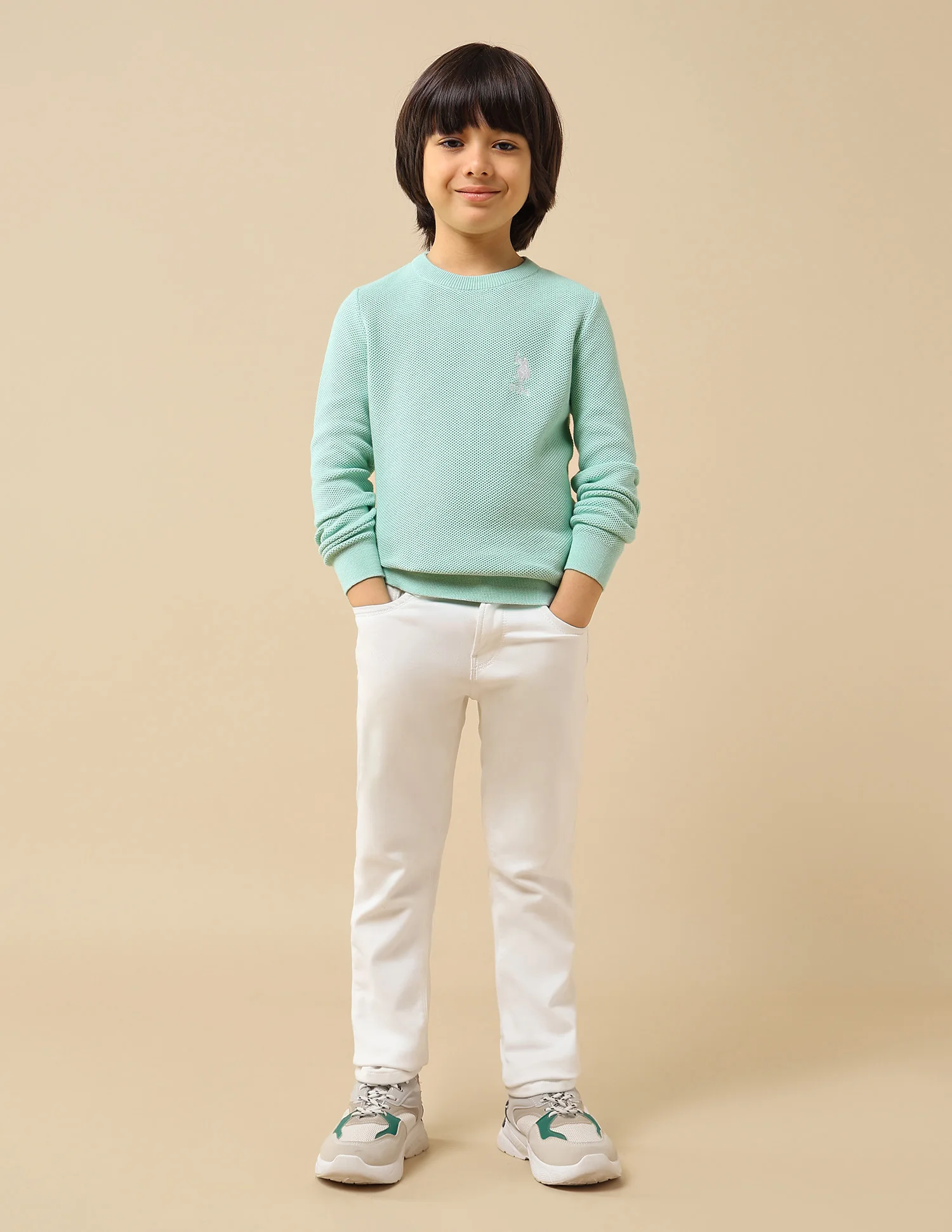 Boys Textured Regular Fit Sweater - Image 3