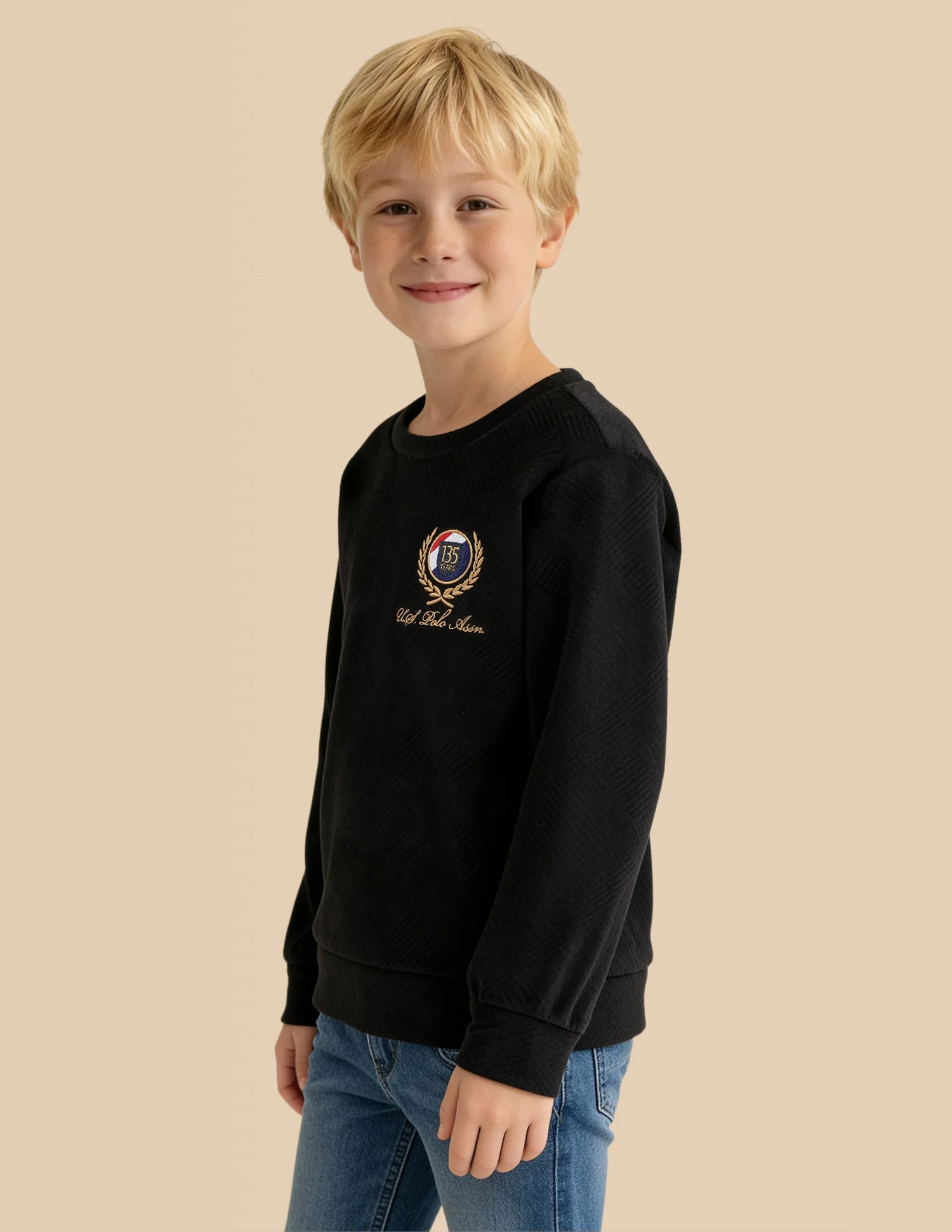 Boys Textured Regular Fit Sweatshirt - Image 4