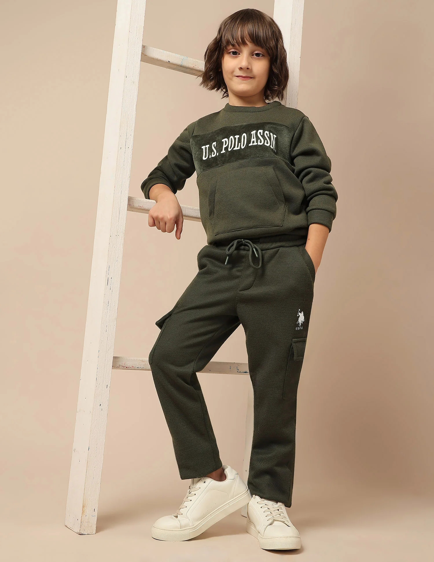 Boys Textured Regular Fit Track Pants