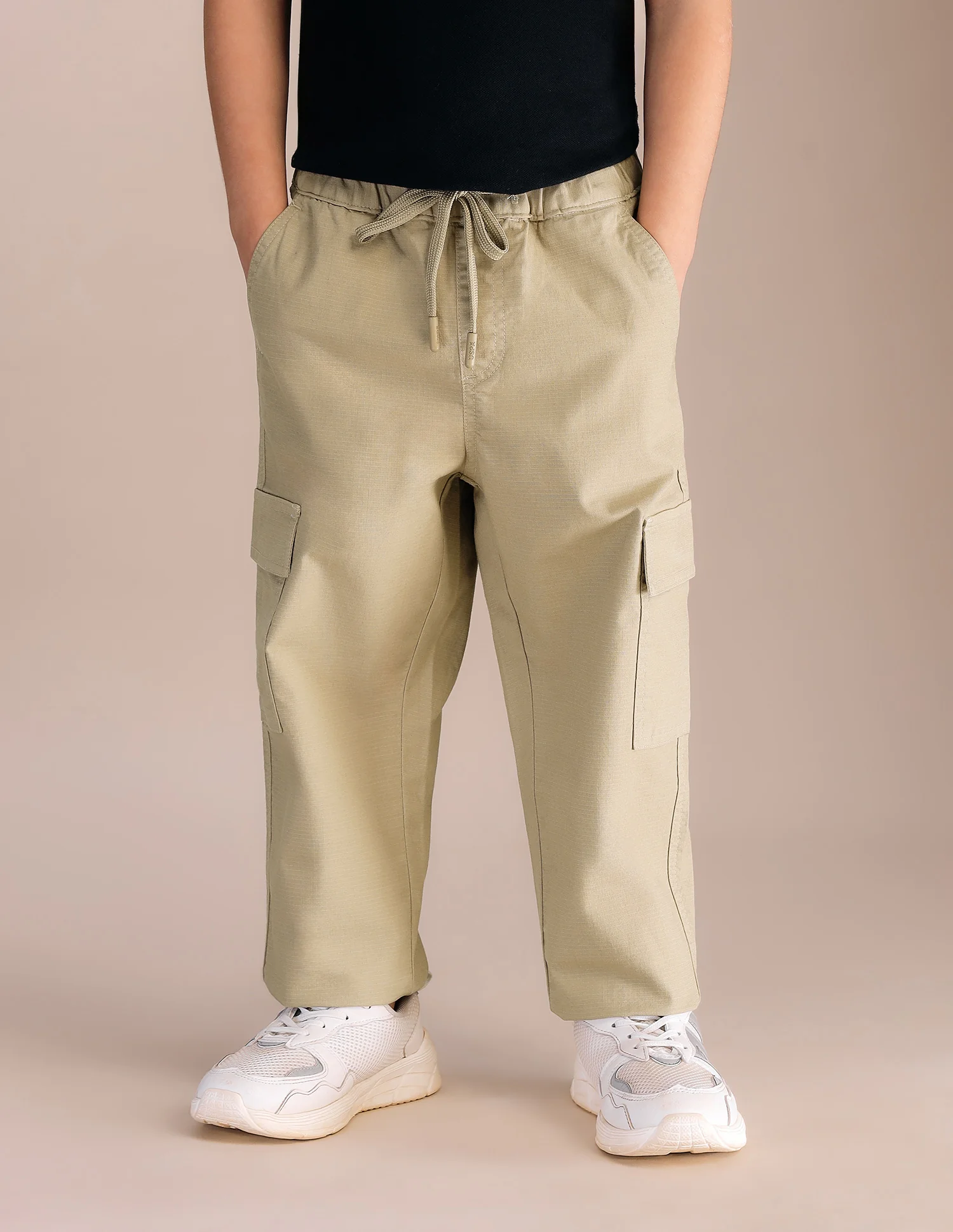 Boys Textured Relaxed Fit Cargos - Image 5