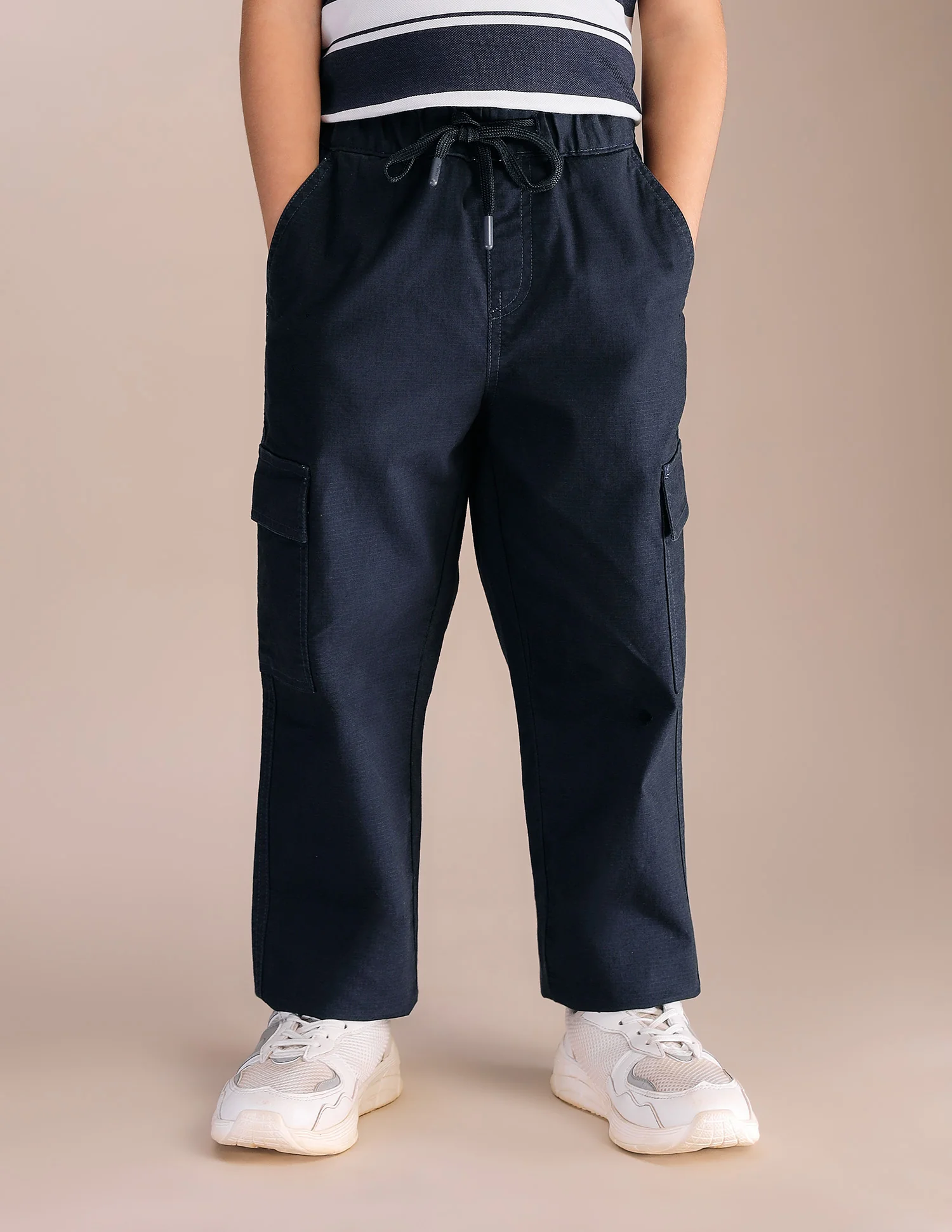Boys Textured Relaxed Fit Cargos - Image 5