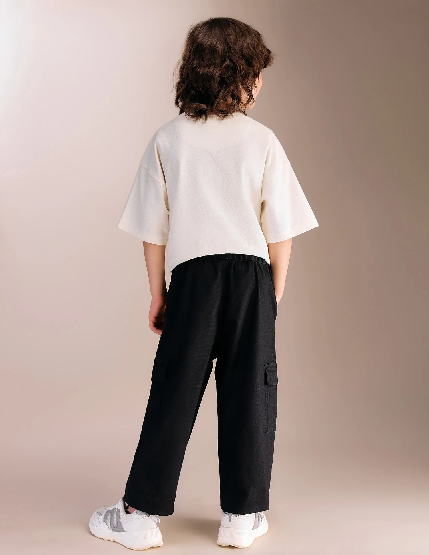 Boys Textured Relaxed Fit Cargos - Image 4