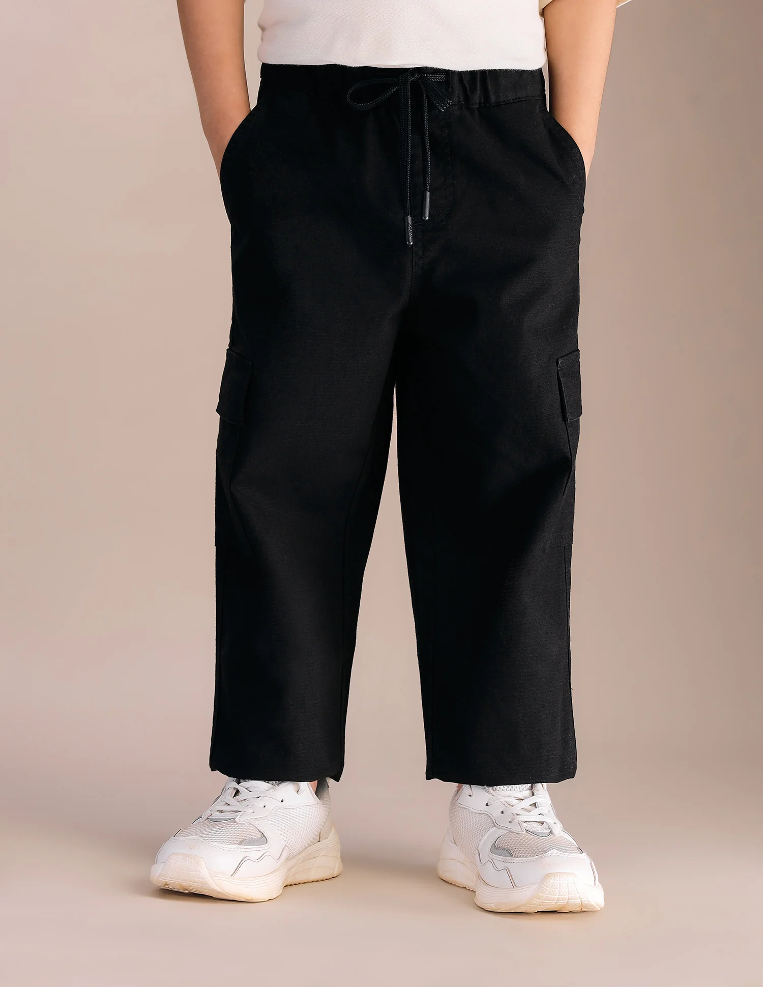 Boys Textured Relaxed Fit Cargos - Image 5