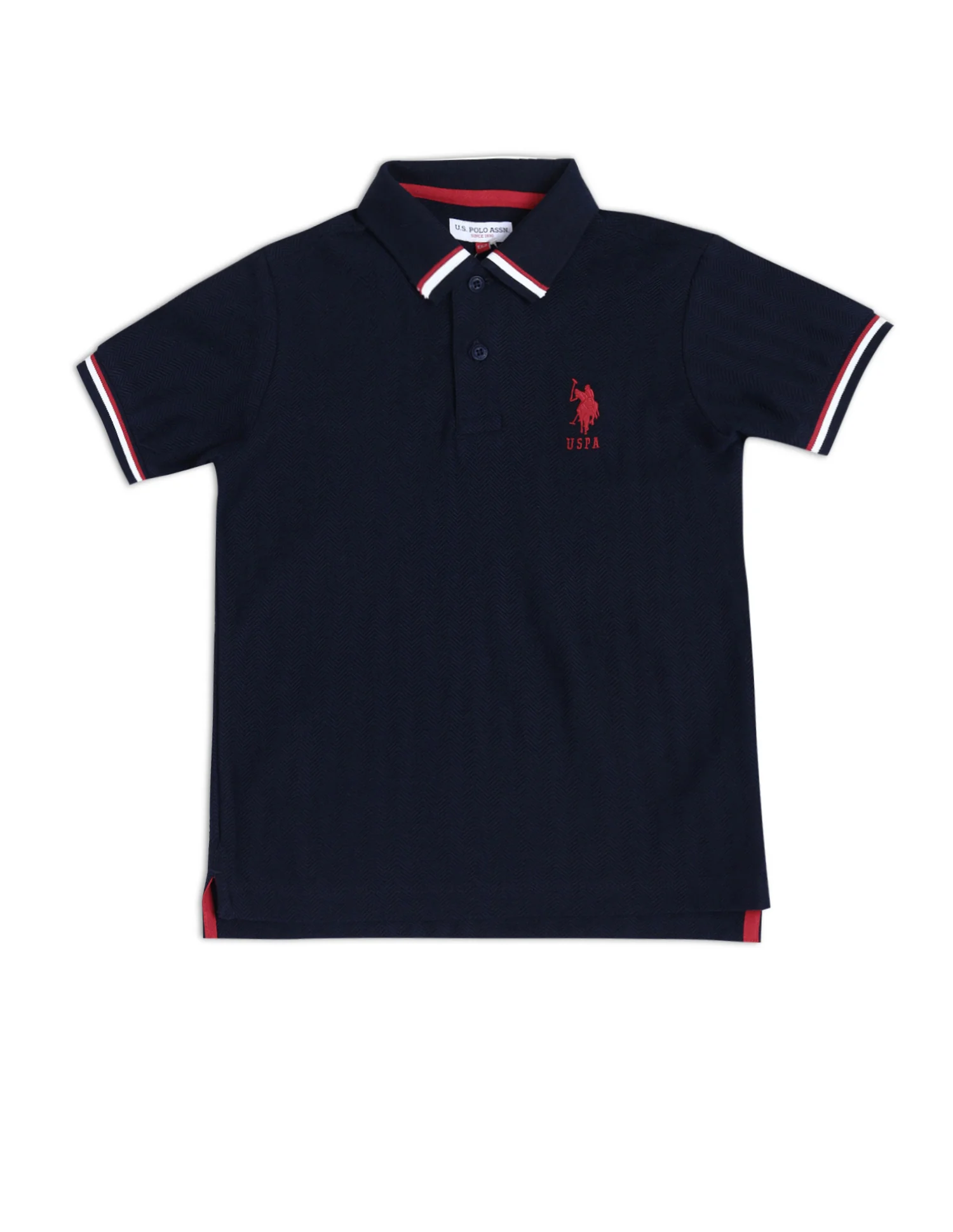 Boys Textured Slim Fit Polo Shirt - Image 5