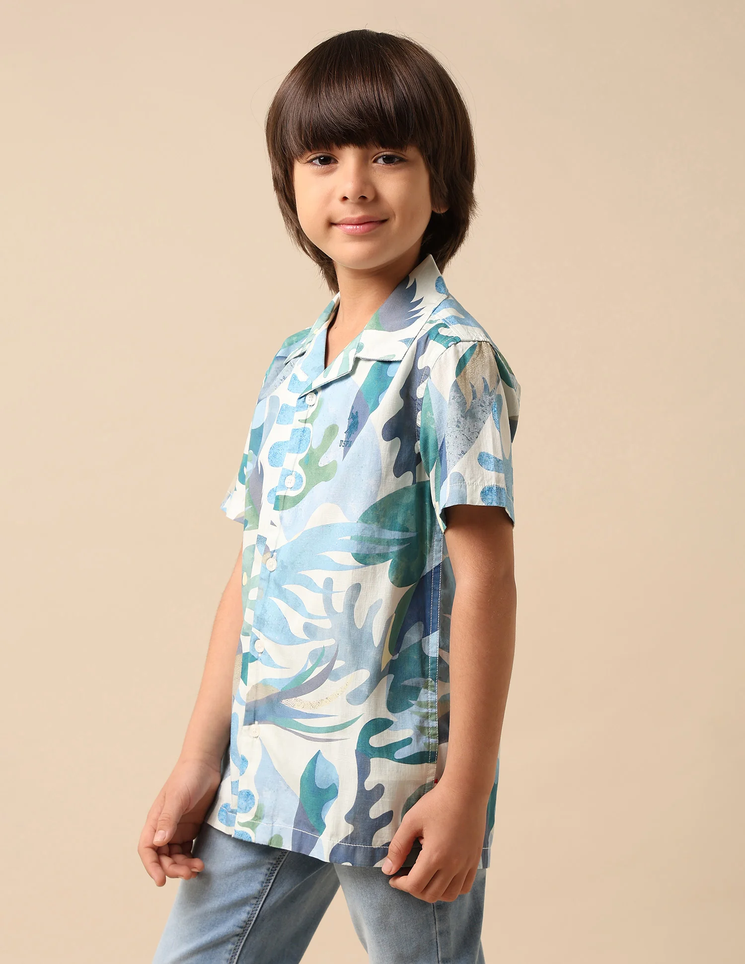 Boys Tropical Printed Pure Cotton Shirt - Image 4