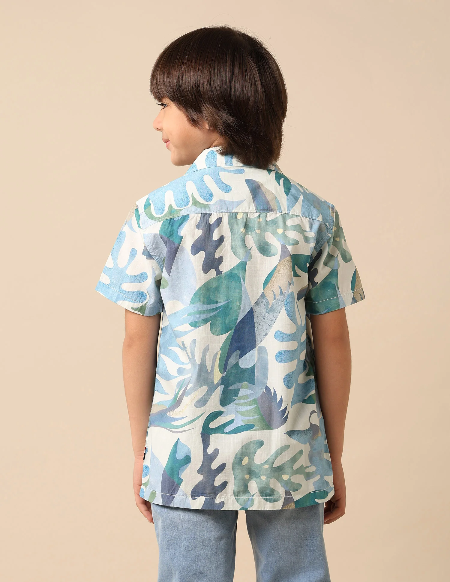 Boys Tropical Printed Pure Cotton Shirt - Image 5