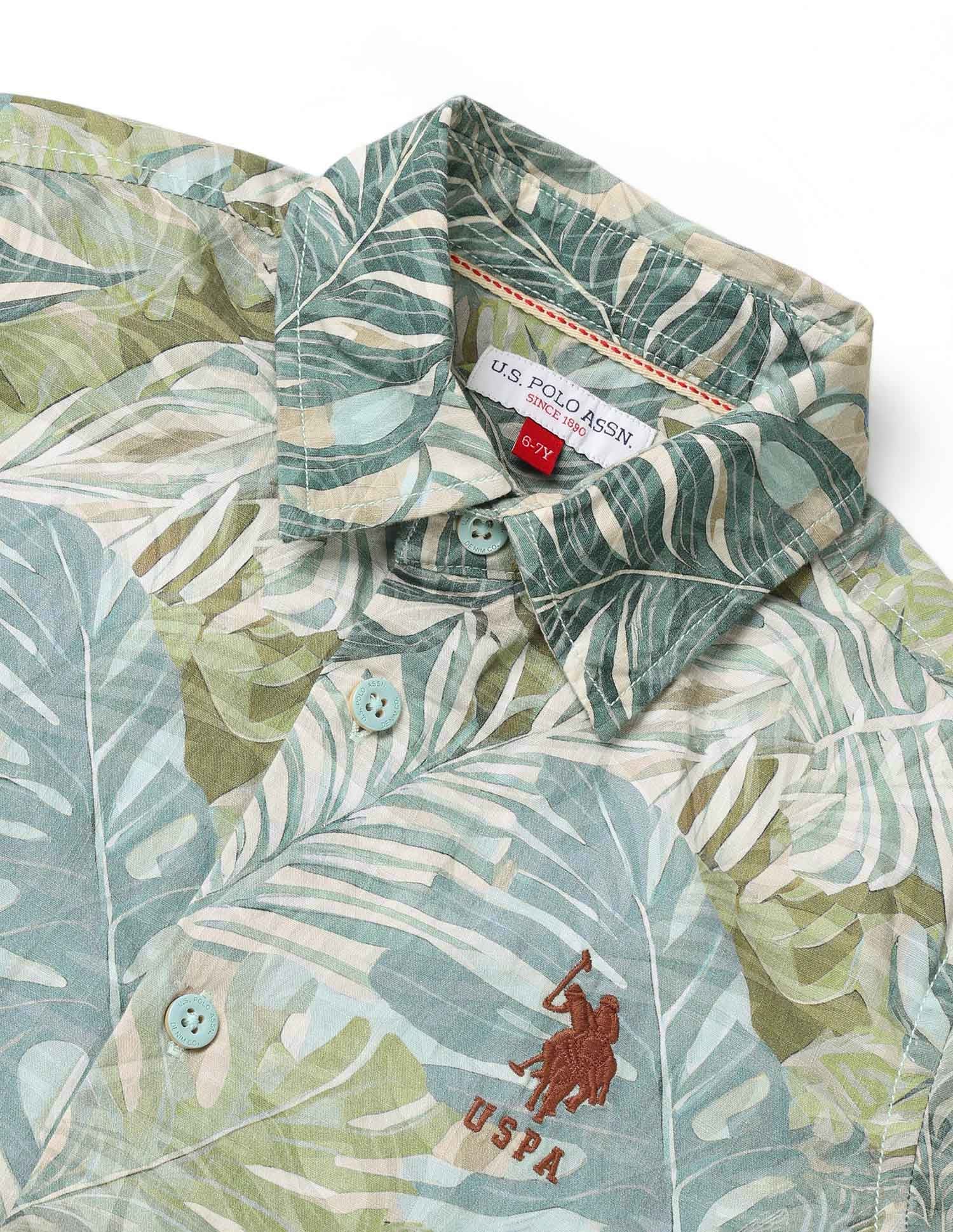Boys Tropical Printed Regular Fit Shirt - Image 8