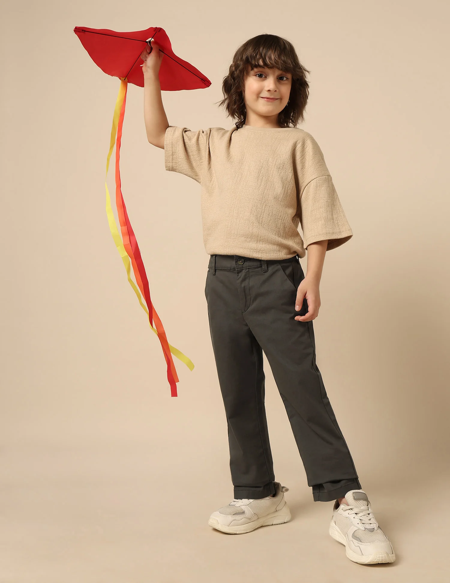 Boys Twill Regular Fit Trousers