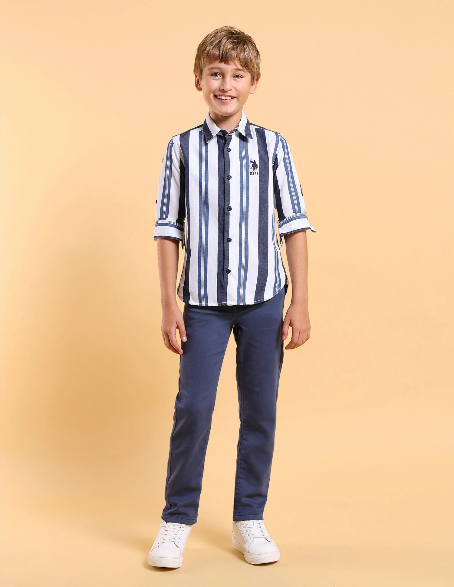 Boys Twill Vertical Striped Shirt - Image 3