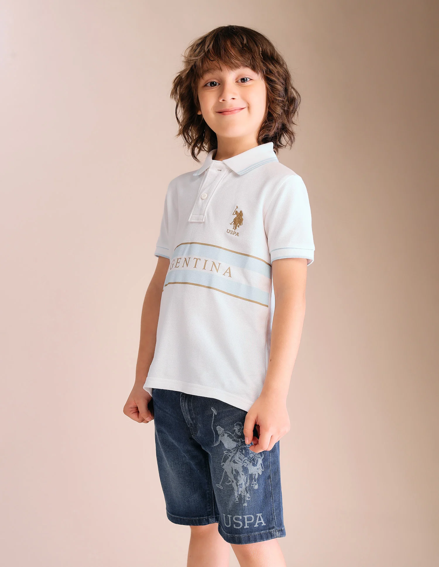 Boys Typographic Pure Cotton Polo Shirt - Image 4