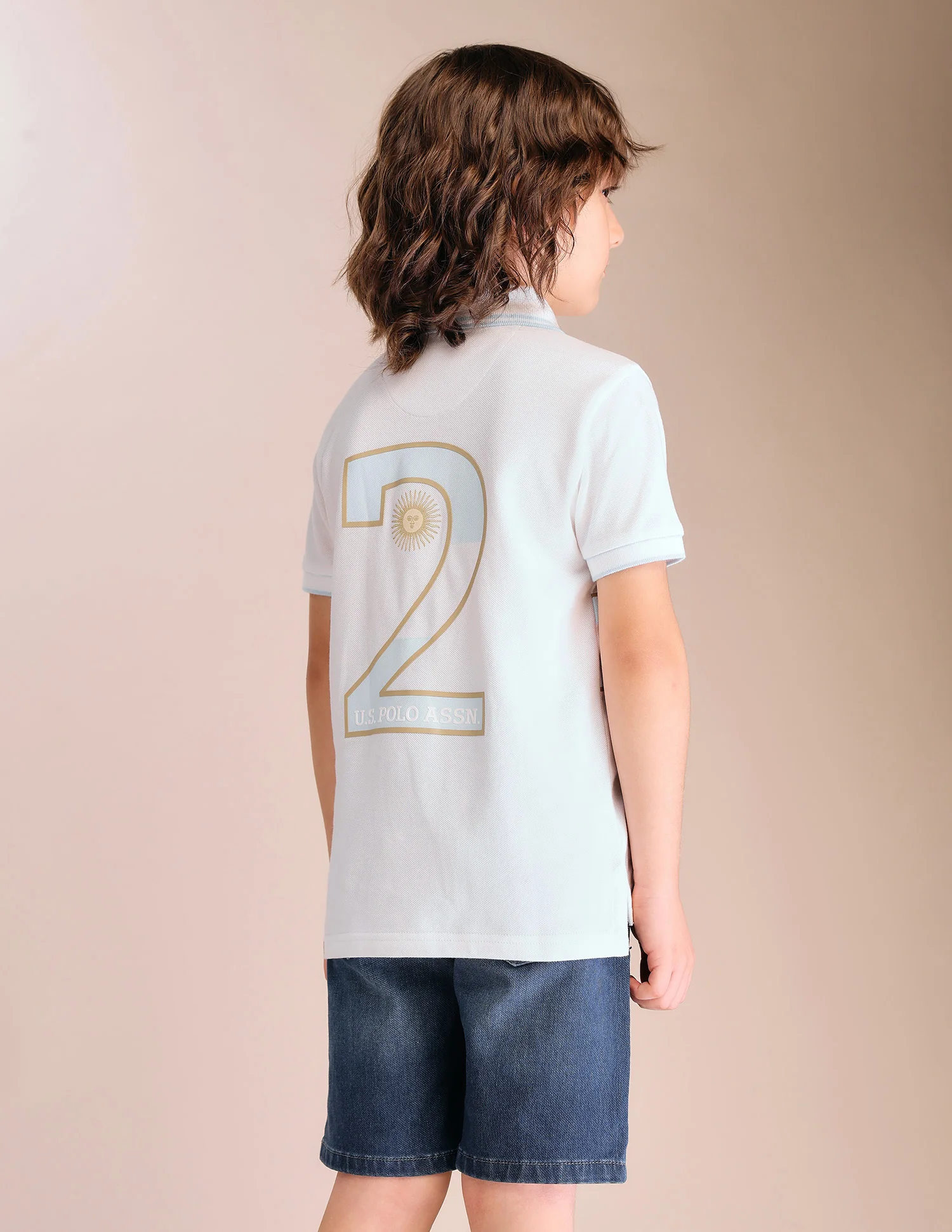 Boys Typographic Pure Cotton Polo Shirt - Image 5