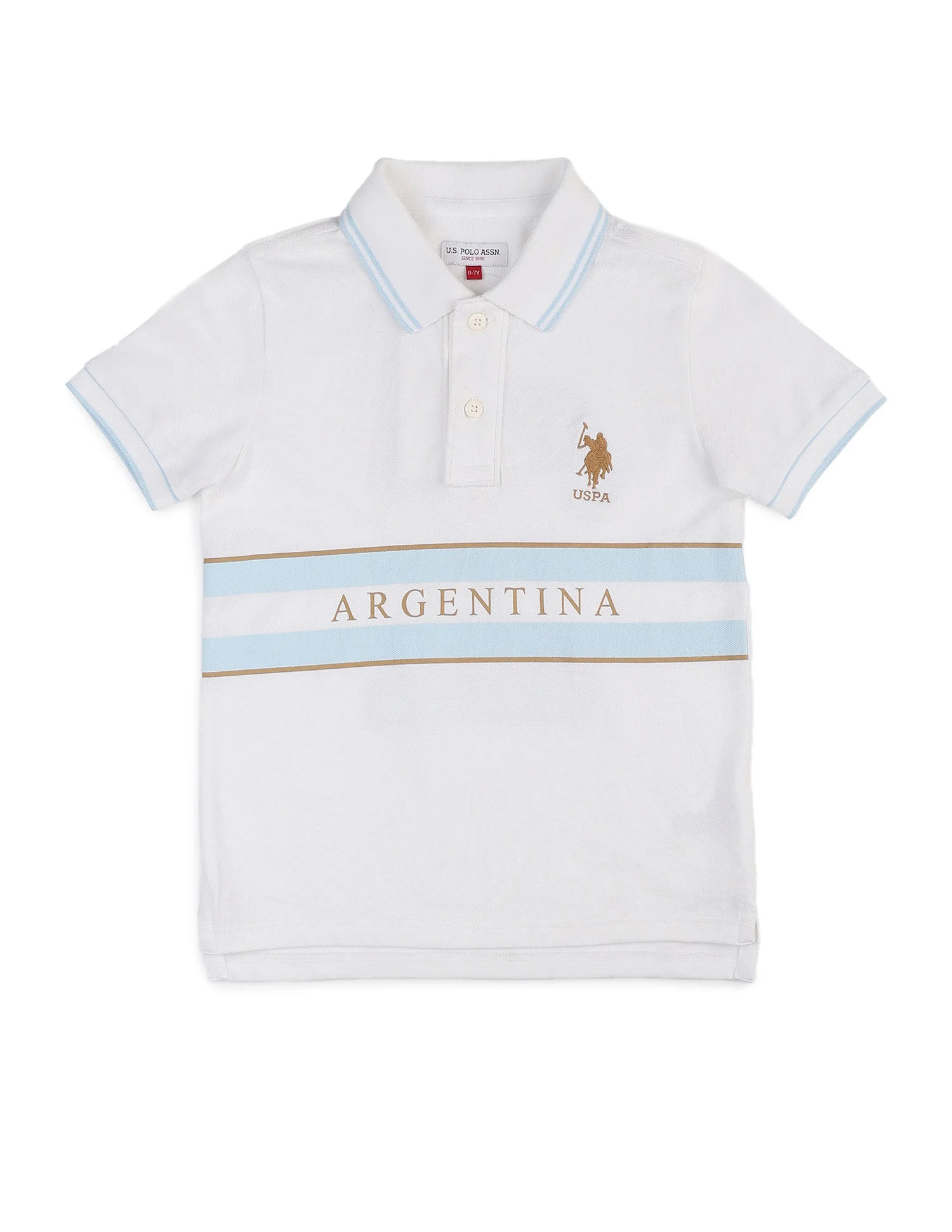 Boys Typographic Pure Cotton Polo Shirt - Image 7