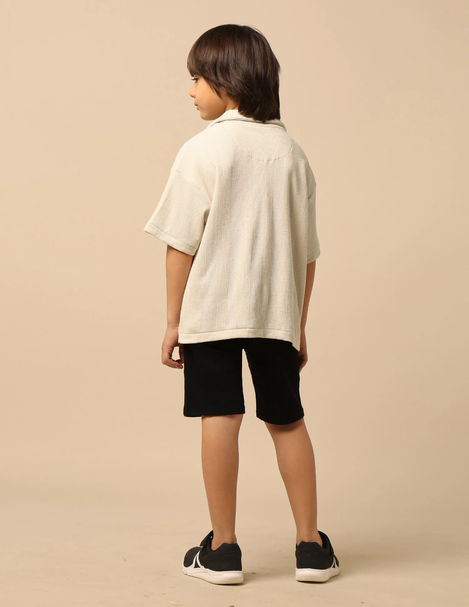 Boys Vertical Striped Boxy Fit Polo Shirt - Image 5
