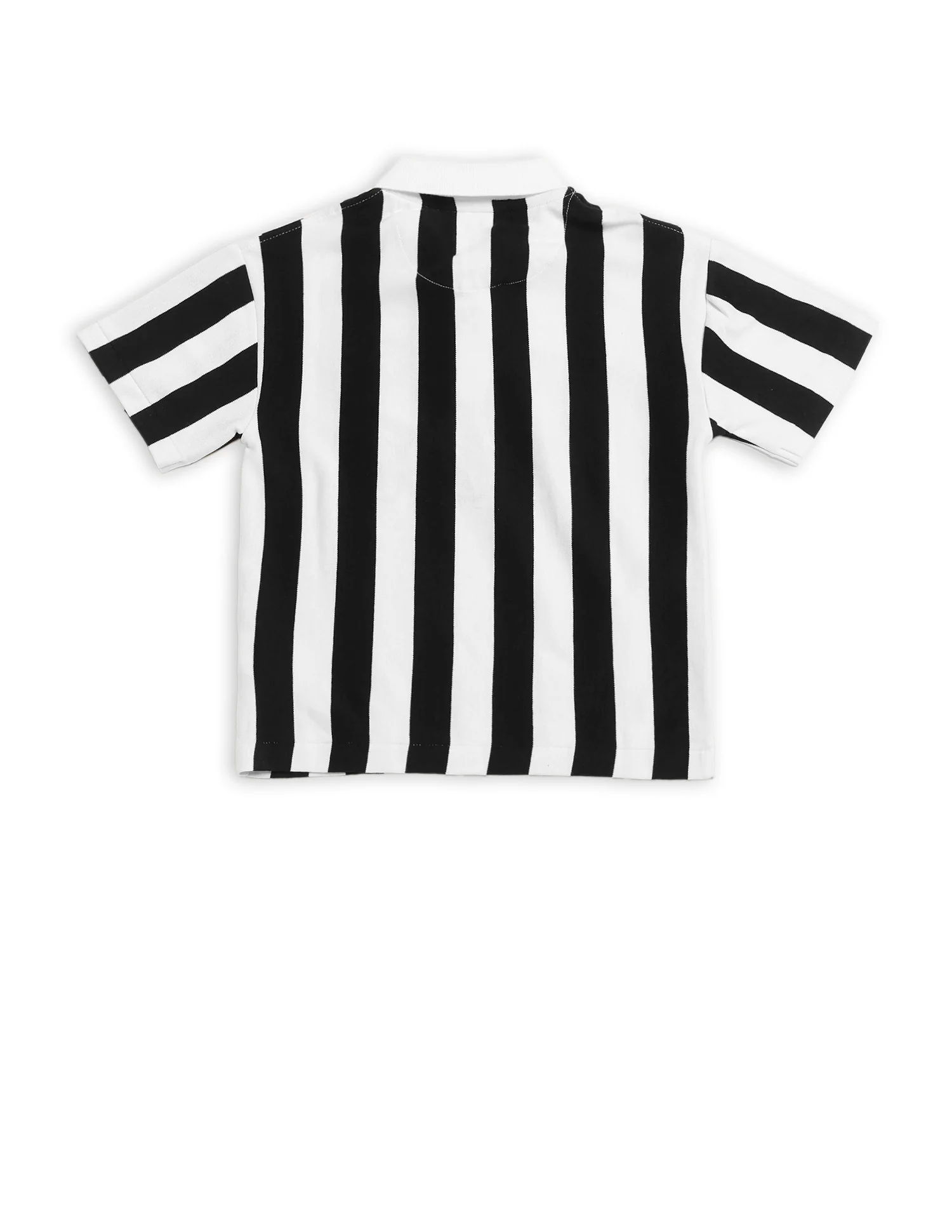 Boys Vertical Striped Boxy Fit Polo Shirt - Image 8