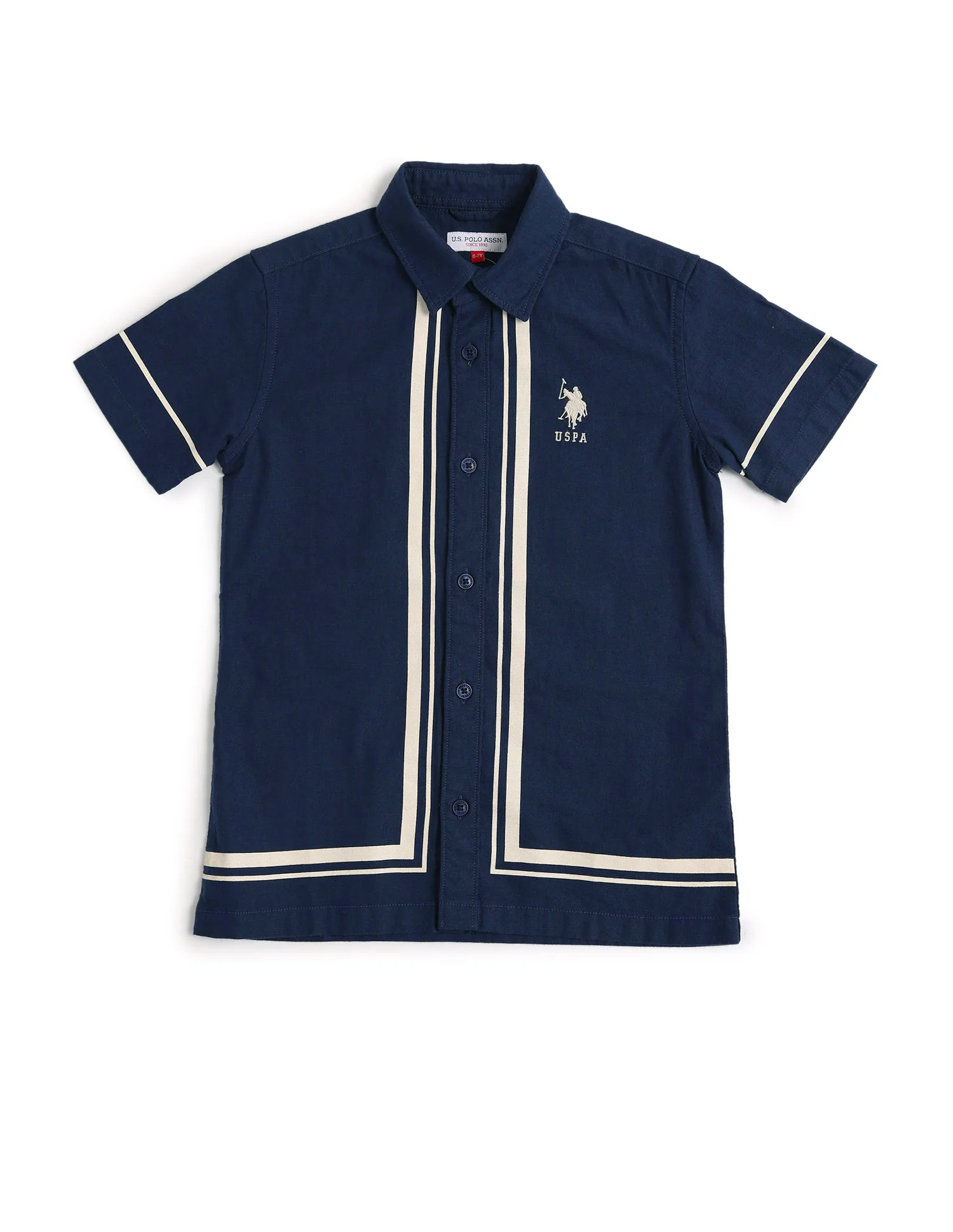 Boys Vertical Striped Boxy Fit Shirt - Image 6