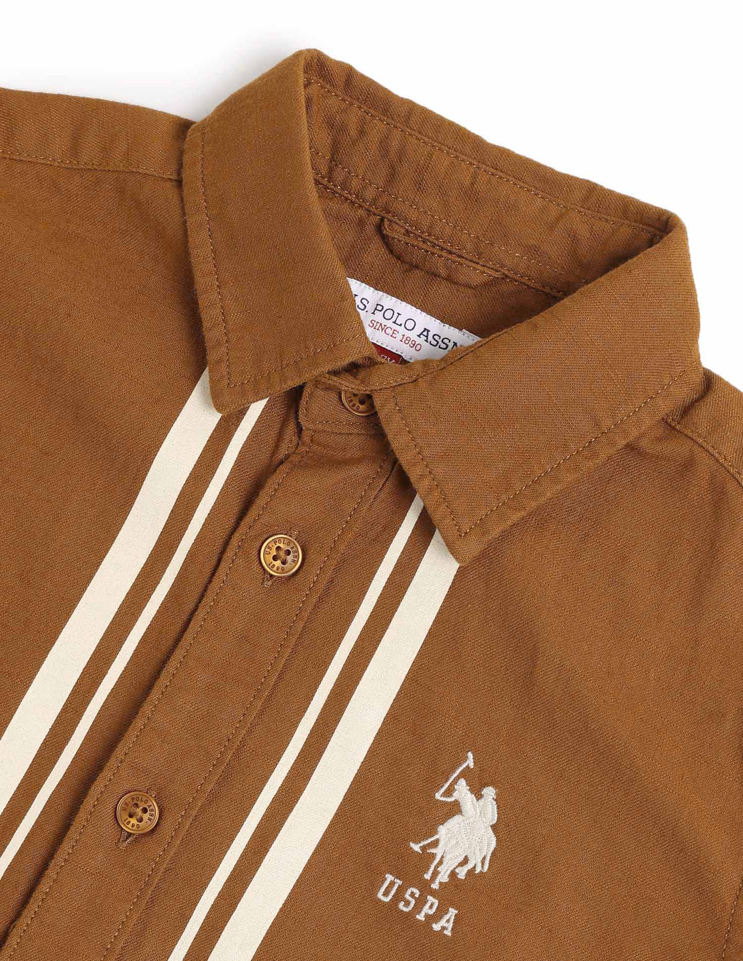 Boys Vertical Striped Boxy Fit Shirt - Image 8