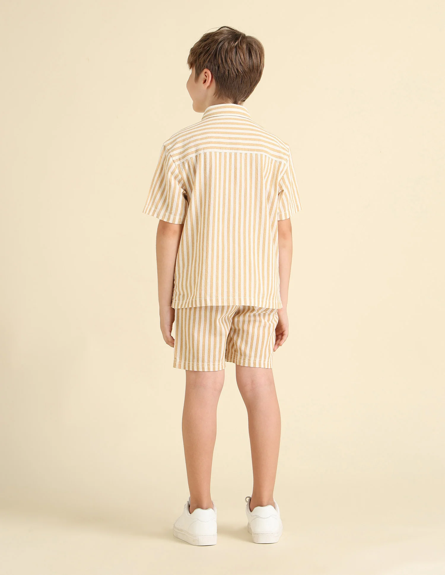 Boys Vertical Striped Boxy Fit Shirt - Image 4