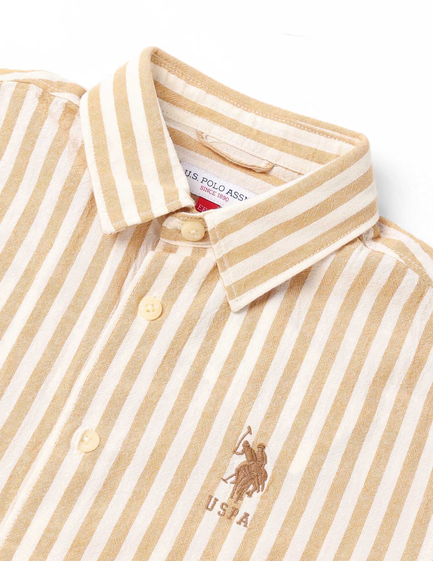 Boys Vertical Striped Boxy Fit Shirt - Image 8
